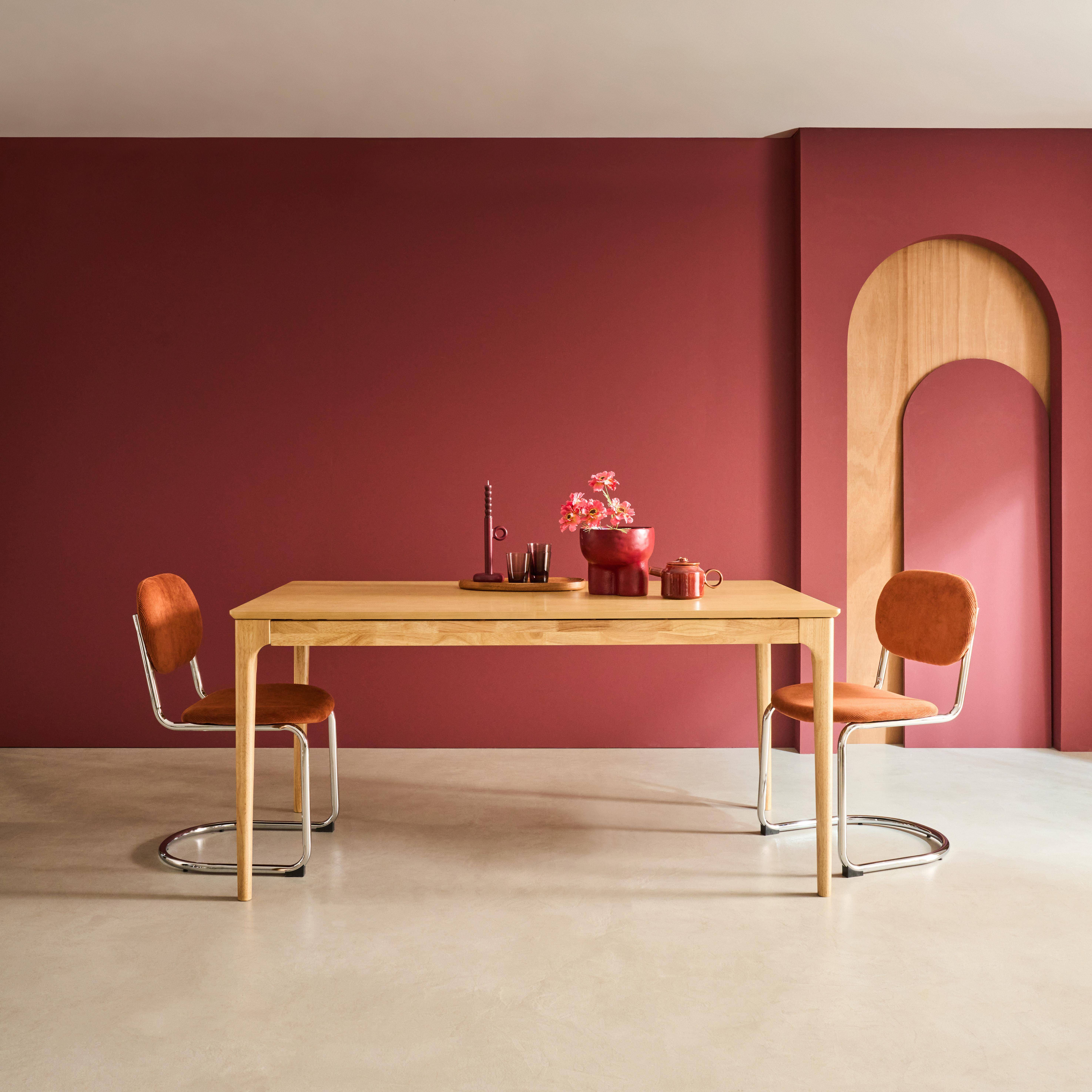 Mesa de jantar retangular extensível em madeira para 6-8 lugares, Elena, Natural, 210x90x76 cm Photo5