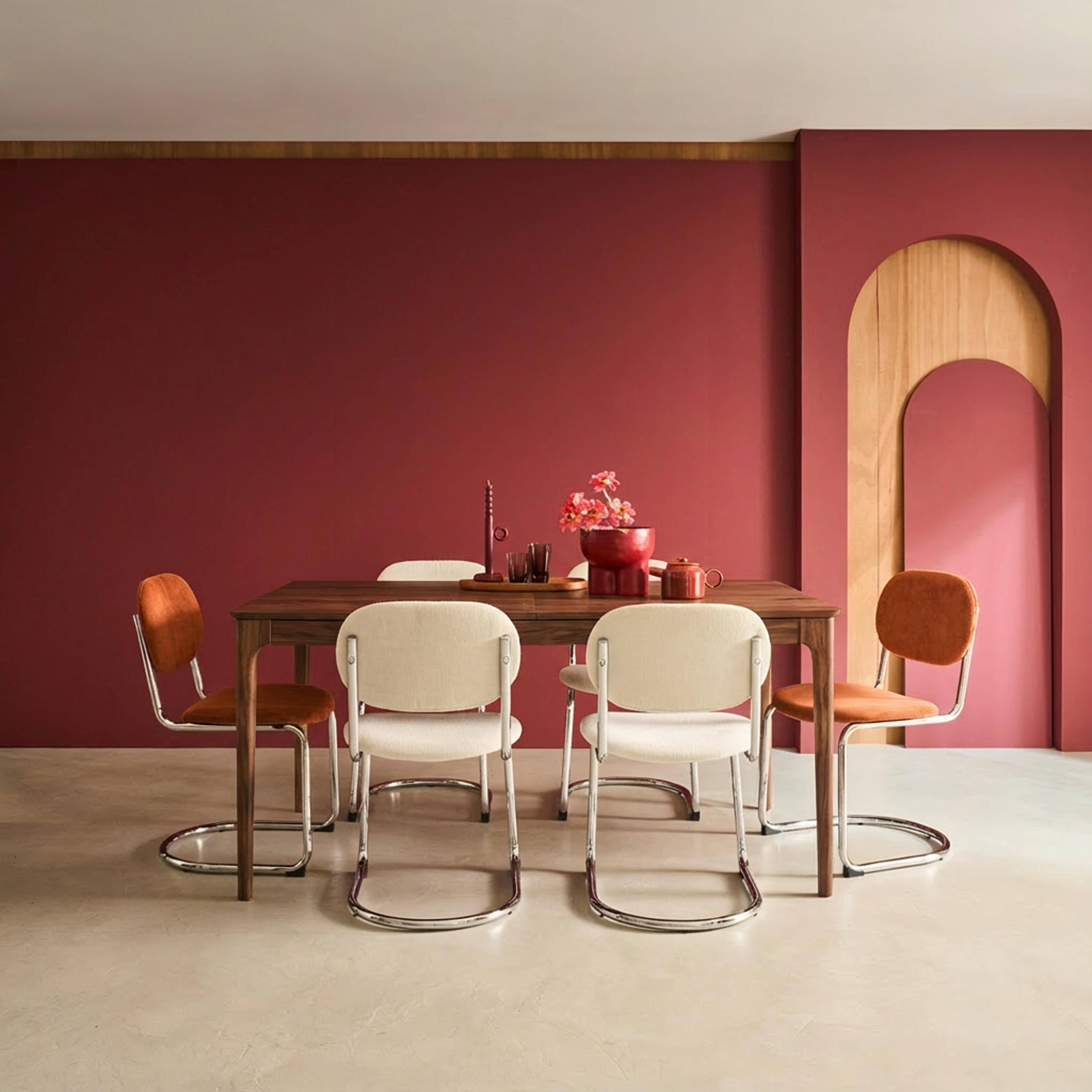 Prostokątny rozkładany stół z drewna kauczukowego i forniru jesionowego, orzech, 6-8 miejsc – 160/210 x 90 x 76 cm – Elena,sweeek,Photo4
