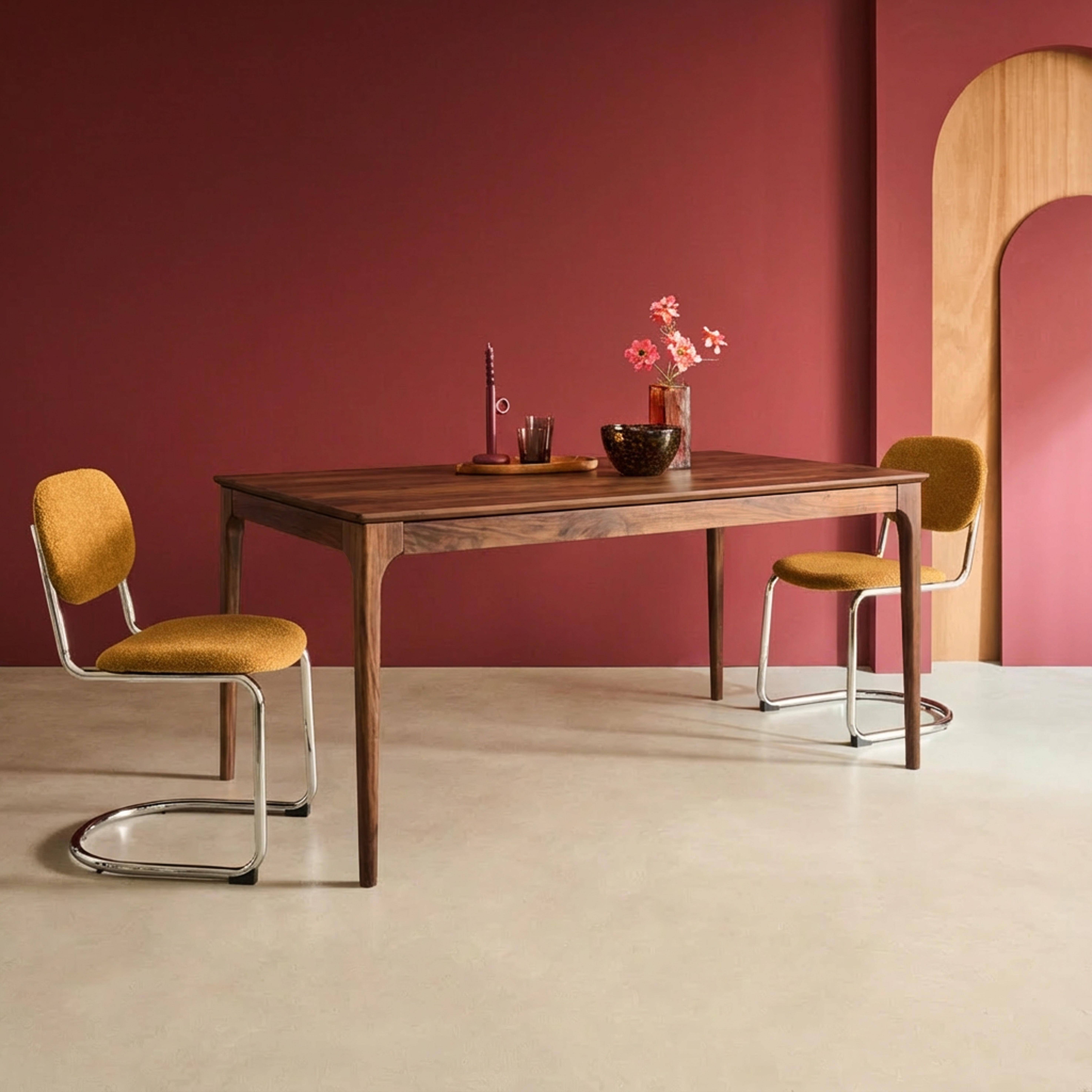 Prostokątny rozkładany stół z drewna kauczukowego i okleiny jesionowej, orzech, 6-8 miejsc – 160/210 x 90 x 76 cm – Elena Photo5