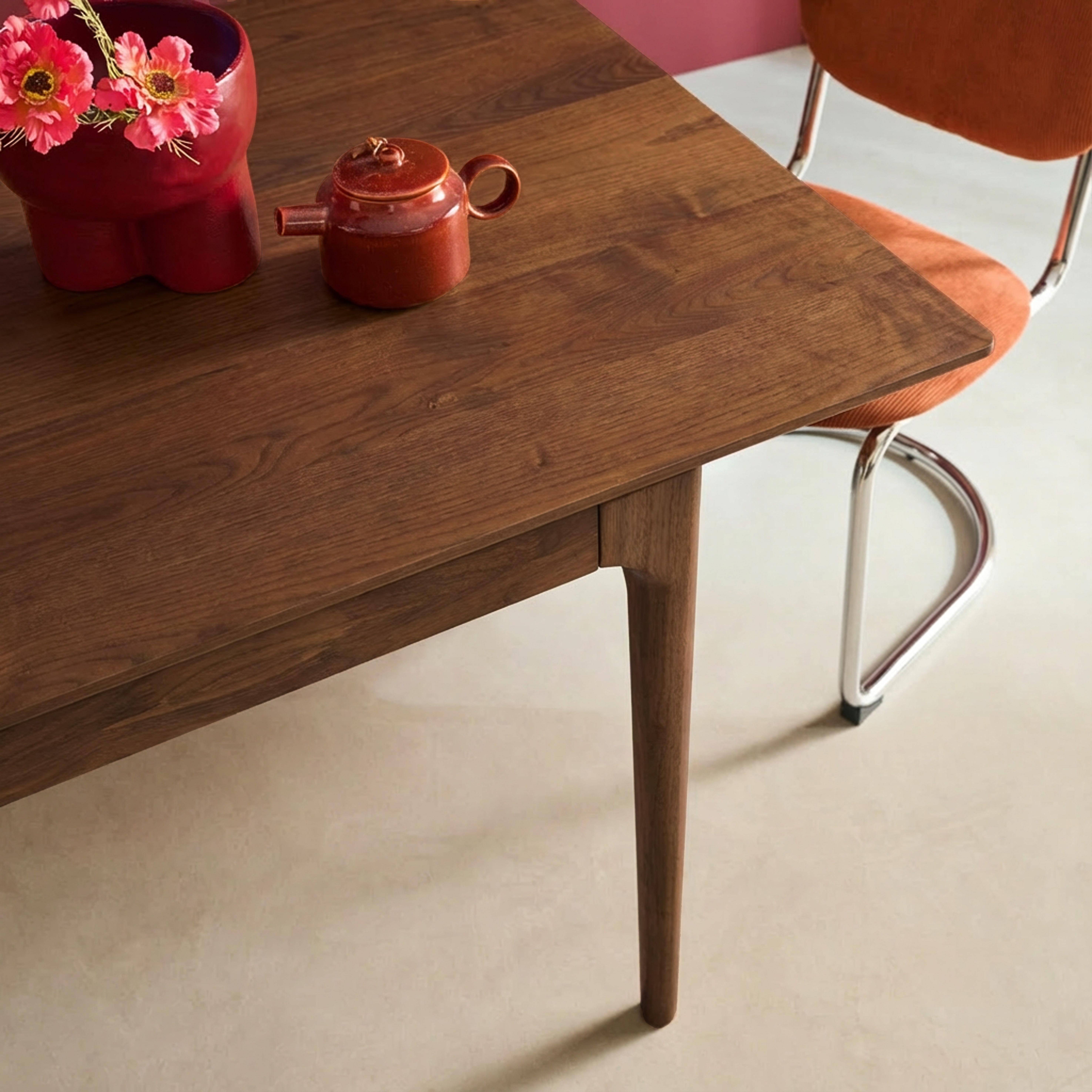 Prostokątny rozkładany stół z drewna kauczukowego i okleiny jesionowej, orzech, 6-8 miejsc – 160/210 x 90 x 76 cm – Elena Photo6