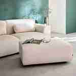 Pouf, module pour canapé, repose-pieds pour canapé 3 places en velours côtelé crème, L 102 x P 70 x H 41cm - Wallas Photo2 Pouf, module pour canapé, repose-pieds pour canapé 3 places en velours côtelé crème, L 102 x P 70 x H 41cm - Wallas Photo2