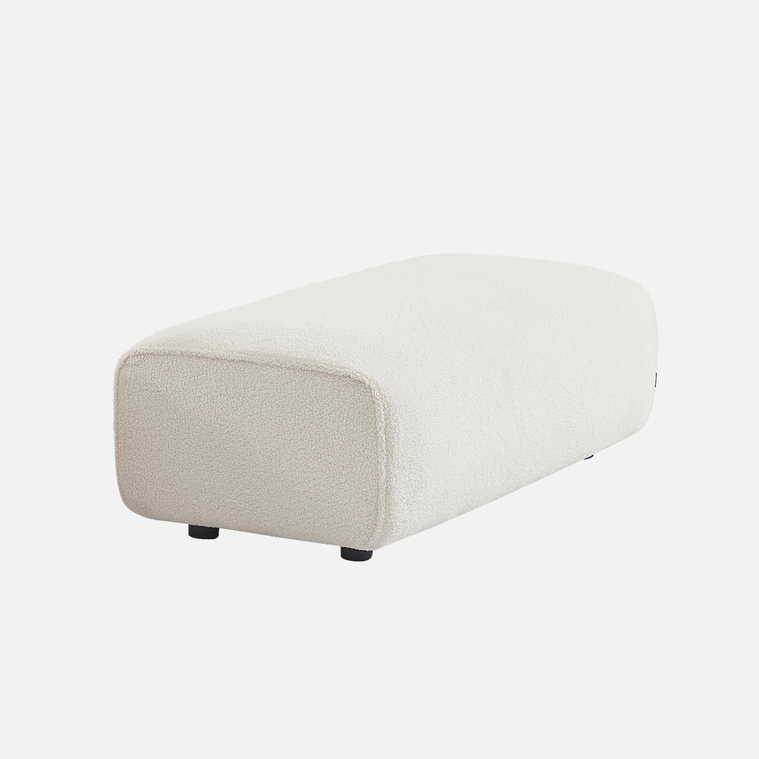 Sitzhocker, Fußhocker, Modul mit Bouclébezug für 2-Sitzer Ecksofa B 123 x T 60 x H 41cm - Wallas,sweeek,Photo2