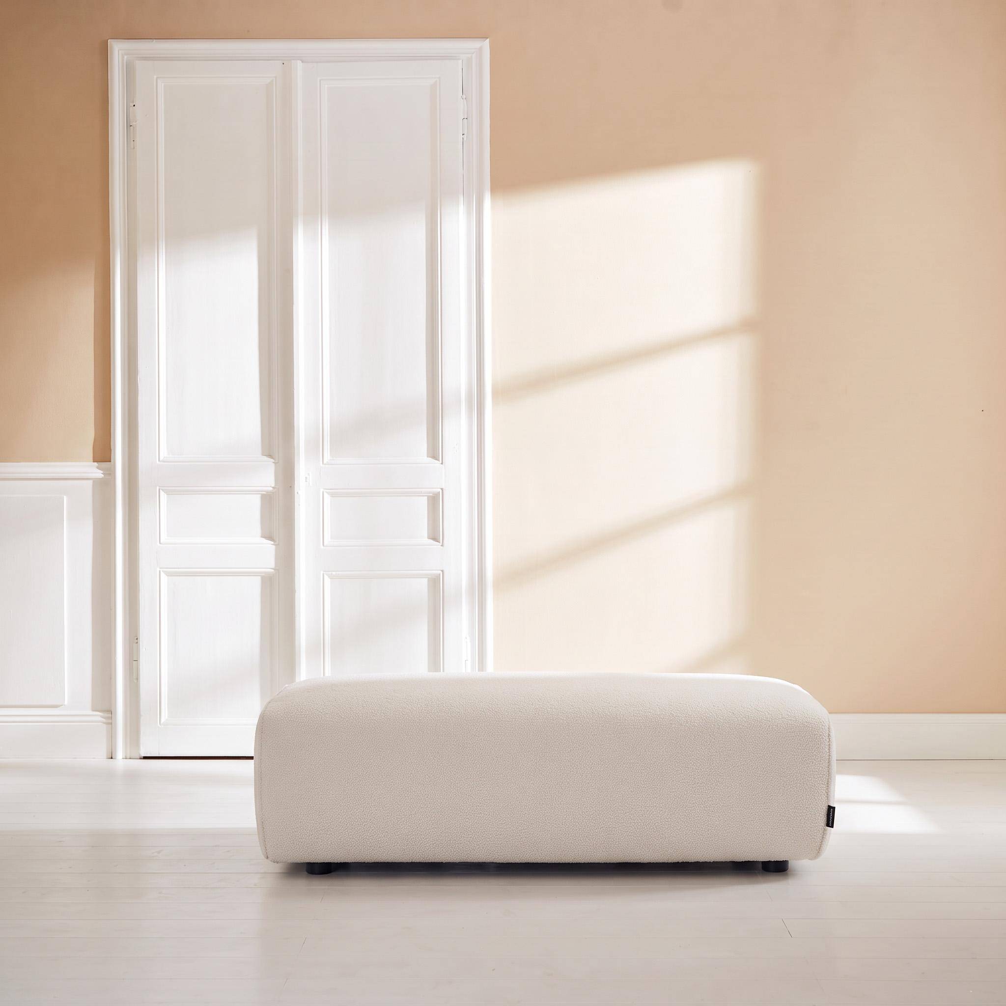 Sitzhocker, Fußhocker, Modul mit Bouclébezug für 2-Sitzer Ecksofa B 123 x T 60 x H 41cm - Wallas Photo2