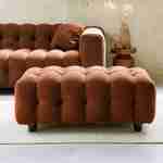 Pufa, moduł do kanapy, podnóżek do narożnej sofy 3-osobowej z terakotowej, teksturowanej tkaniny bouclé, szer. 115 x gł. 70 x wys. 48 cm – Leon Photo1 Pufa, moduł do kanapy, podnóżek do narożnej sofy 3-osobowej z terakotowej, teksturowanej tkaniny bouclé, szer. 115 x gł. 70 x wys. 48 cm – Leon Photo1