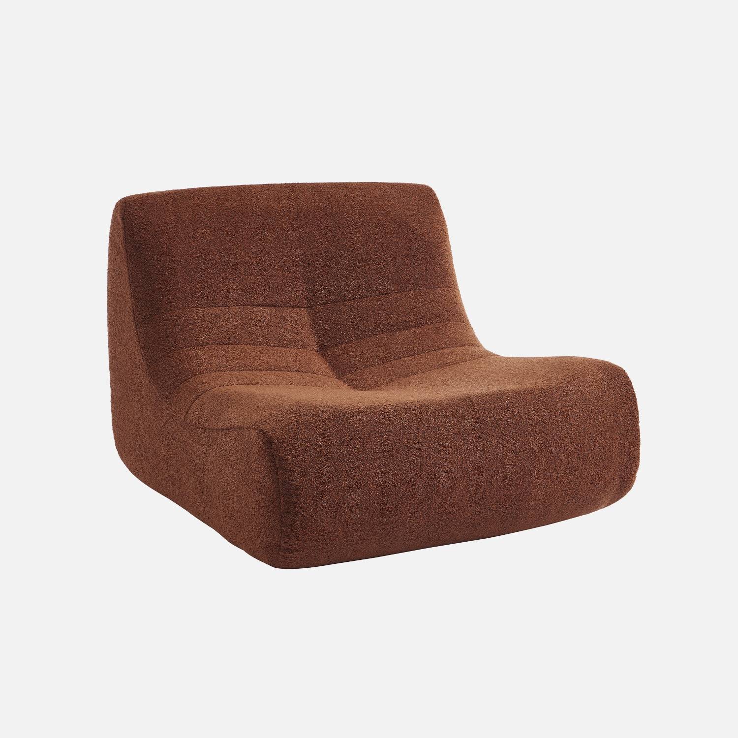 Chauffeuse bouclette texturée terracotta 1 place