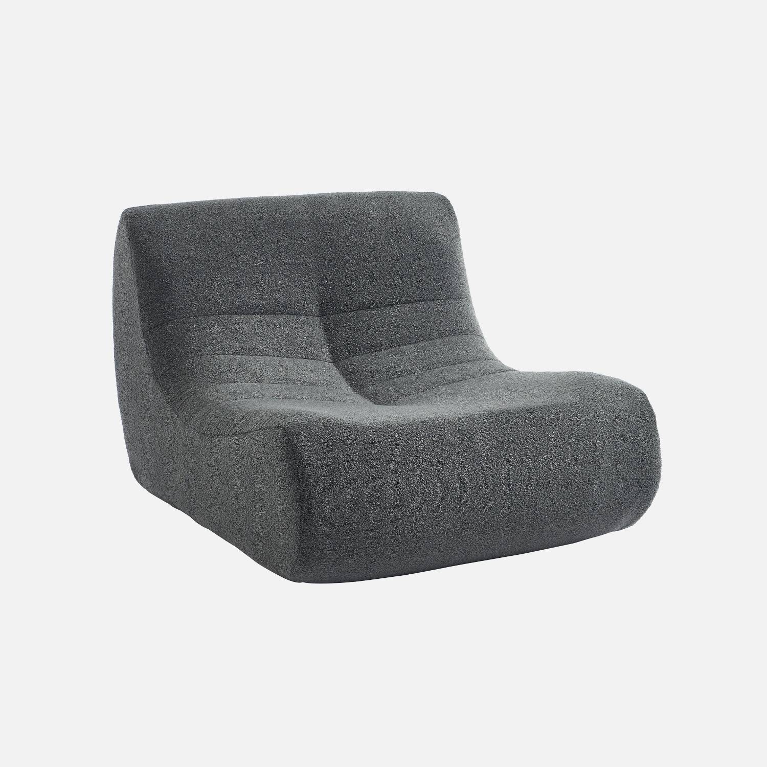 Chauffeuse bouclette texturée anthracite 1 place