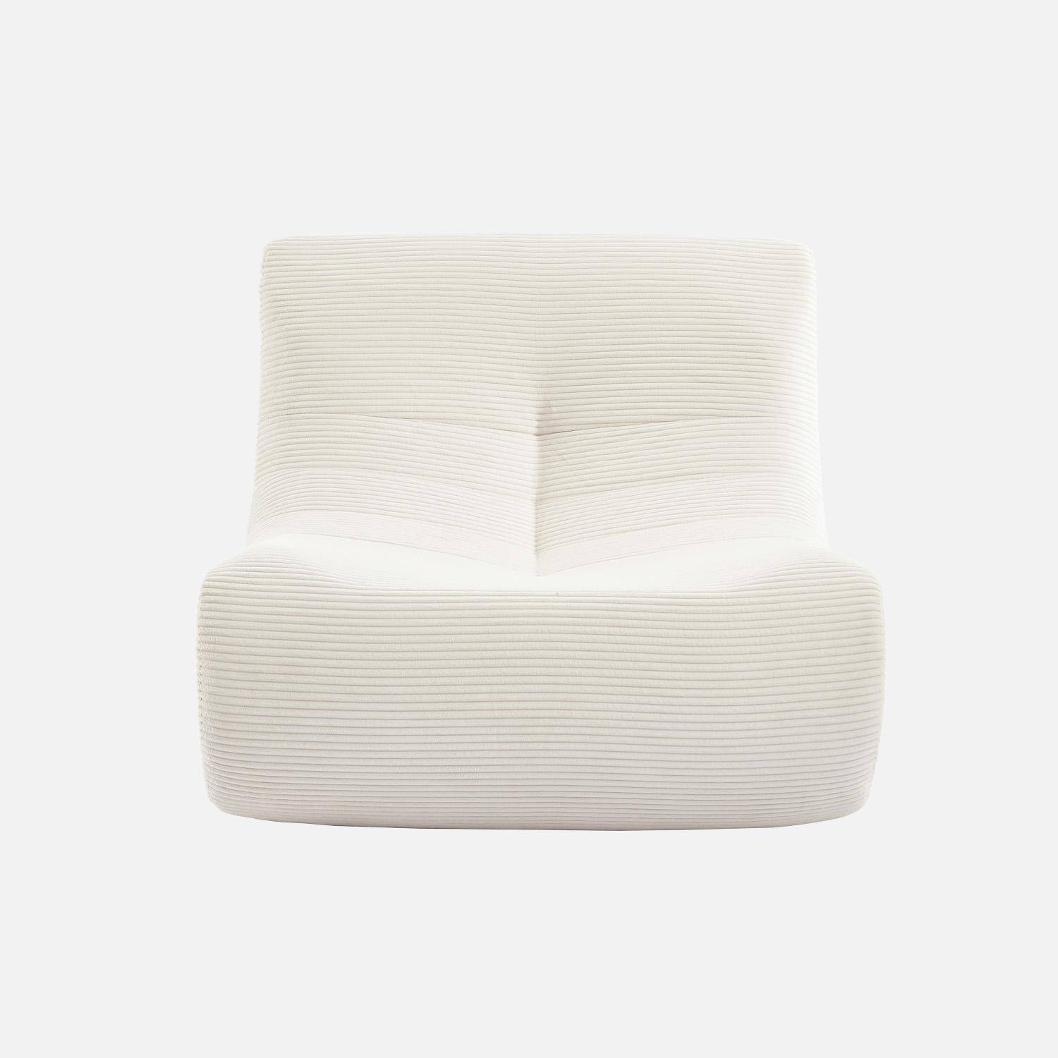 Sillón de pana fina, 1 plaza, Sokol, Crema, 91x105x72 cm Photo2
