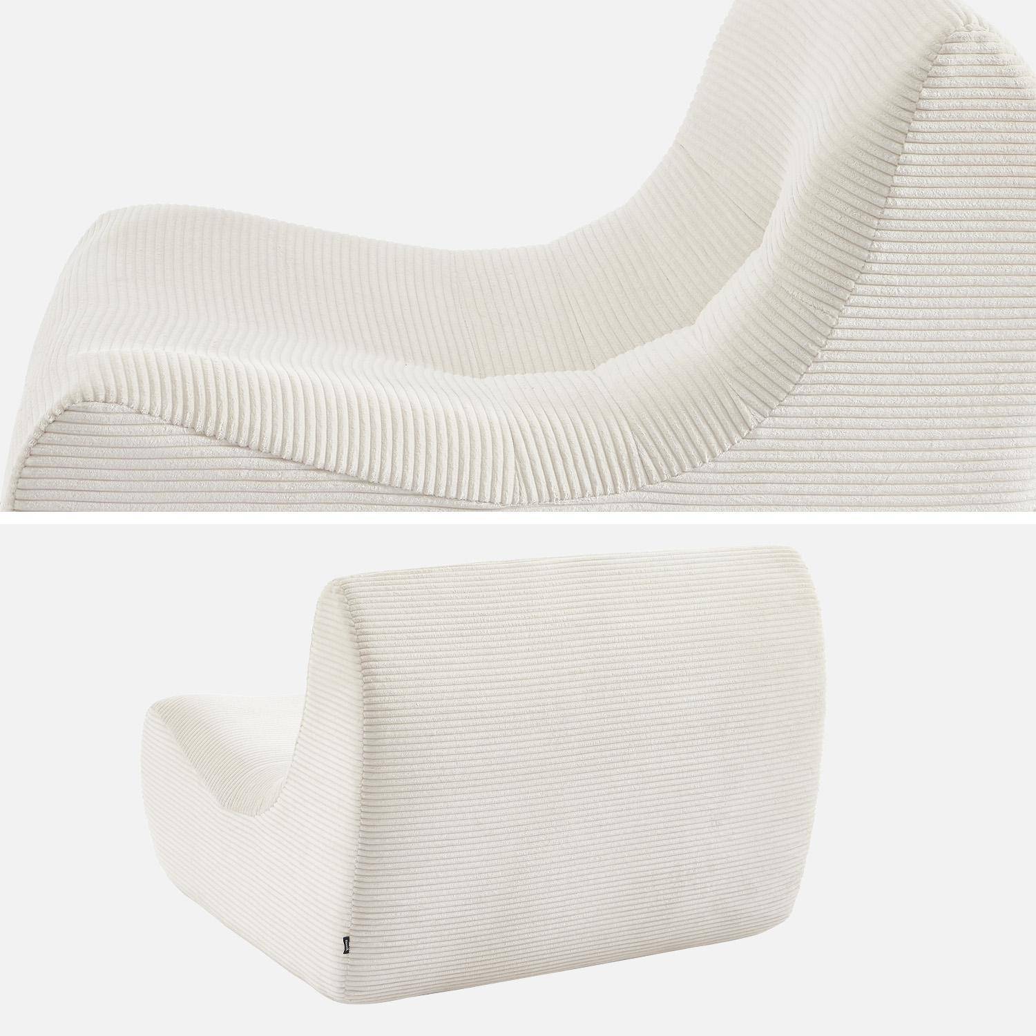 Sillón de pana fina, 1 plaza, Sokol, Crema, 91x105x72 cm Photo3