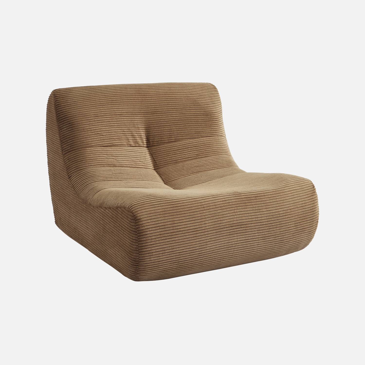 Sillón de pana fina, 1 plaza, Pardo