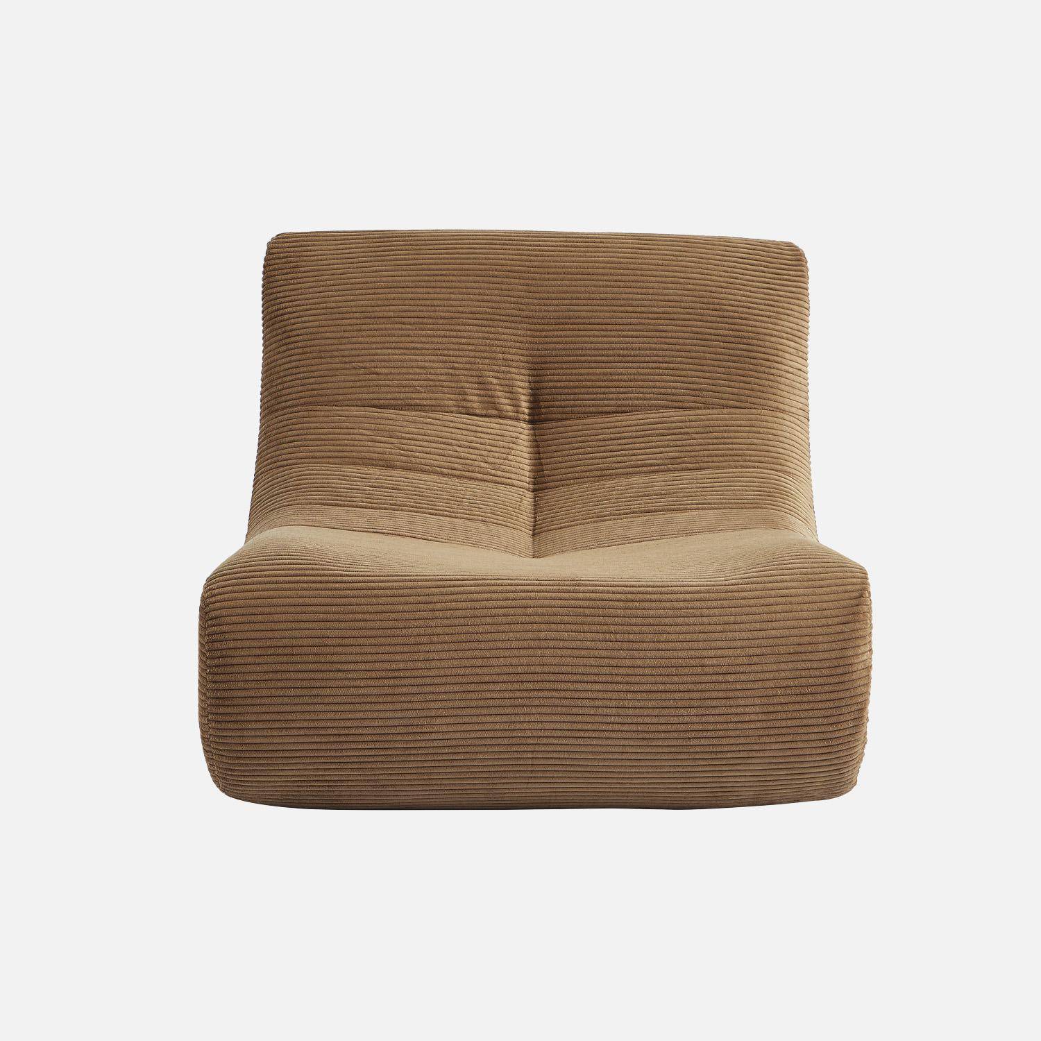 Sillón de pana fina, 1 plaza, Sokol, Pardo, 91x105x72 cm Photo2