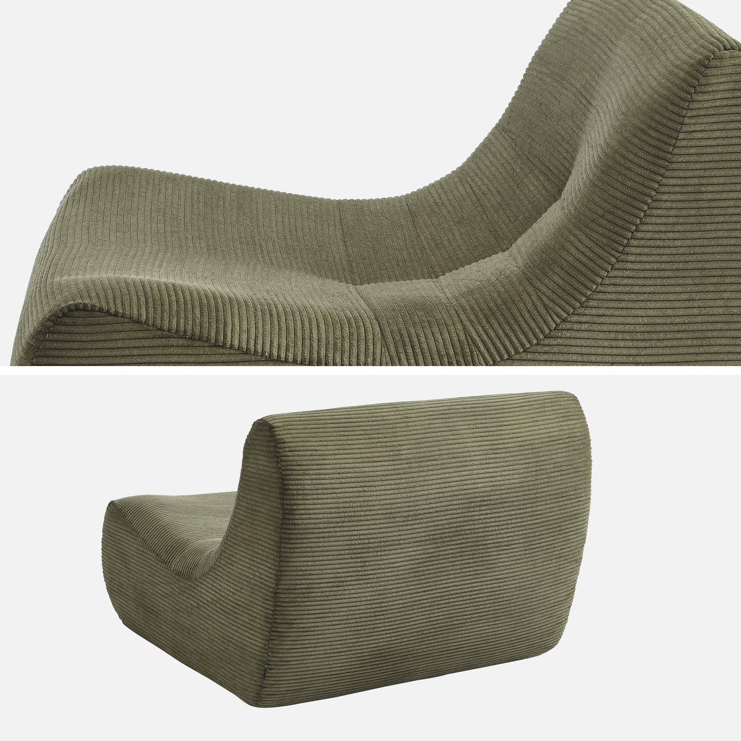 Sillón de pana fina, 1 plaza, Sokol, Verde kaki, 91x105x72 cm Photo3
