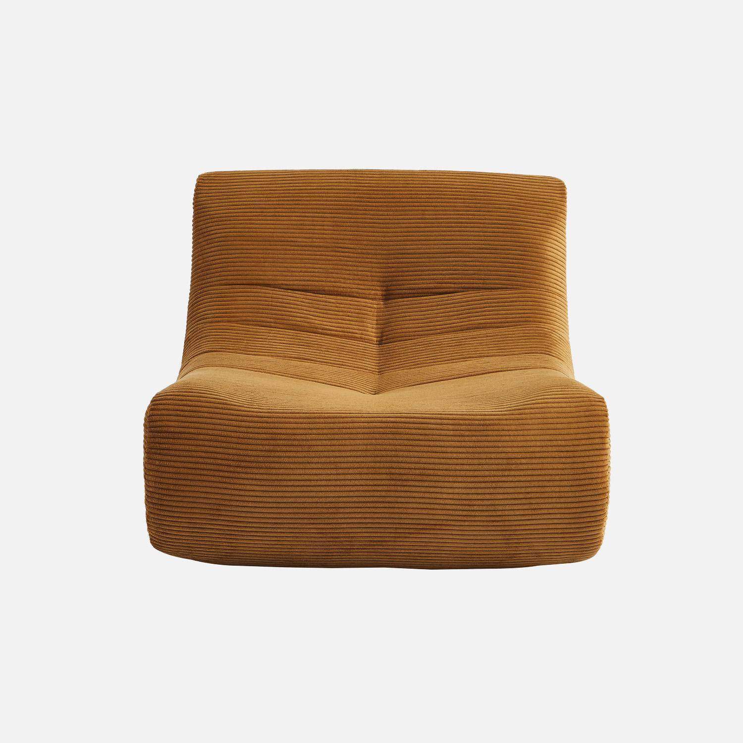 Sillón de pana fina, 1 plaza, Sokol, Mostaza, 91x105x72 cm Photo2