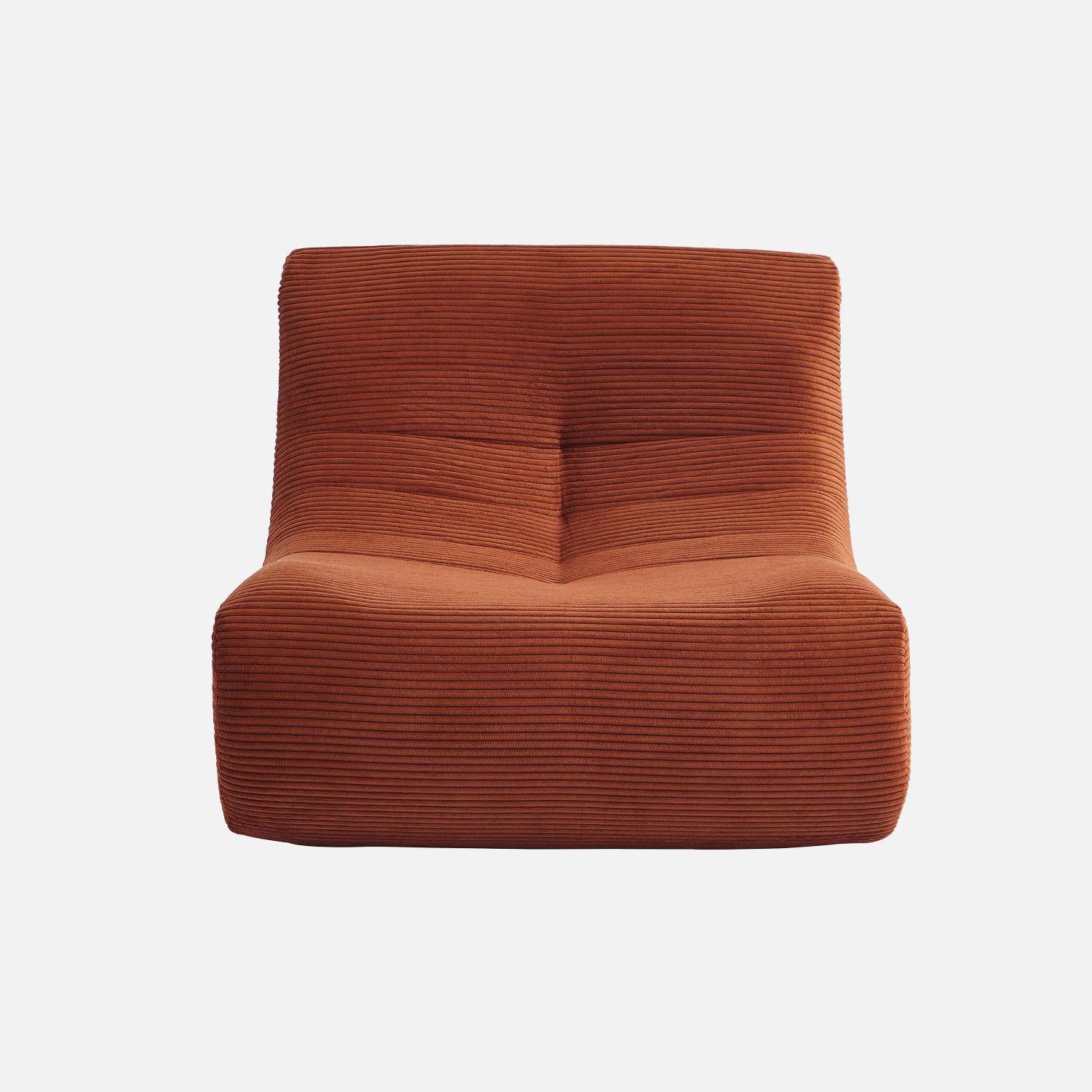 Sillón de pana fina, 1 plaza, Sokol, Terracotta, 91x105x72 cm Photo2