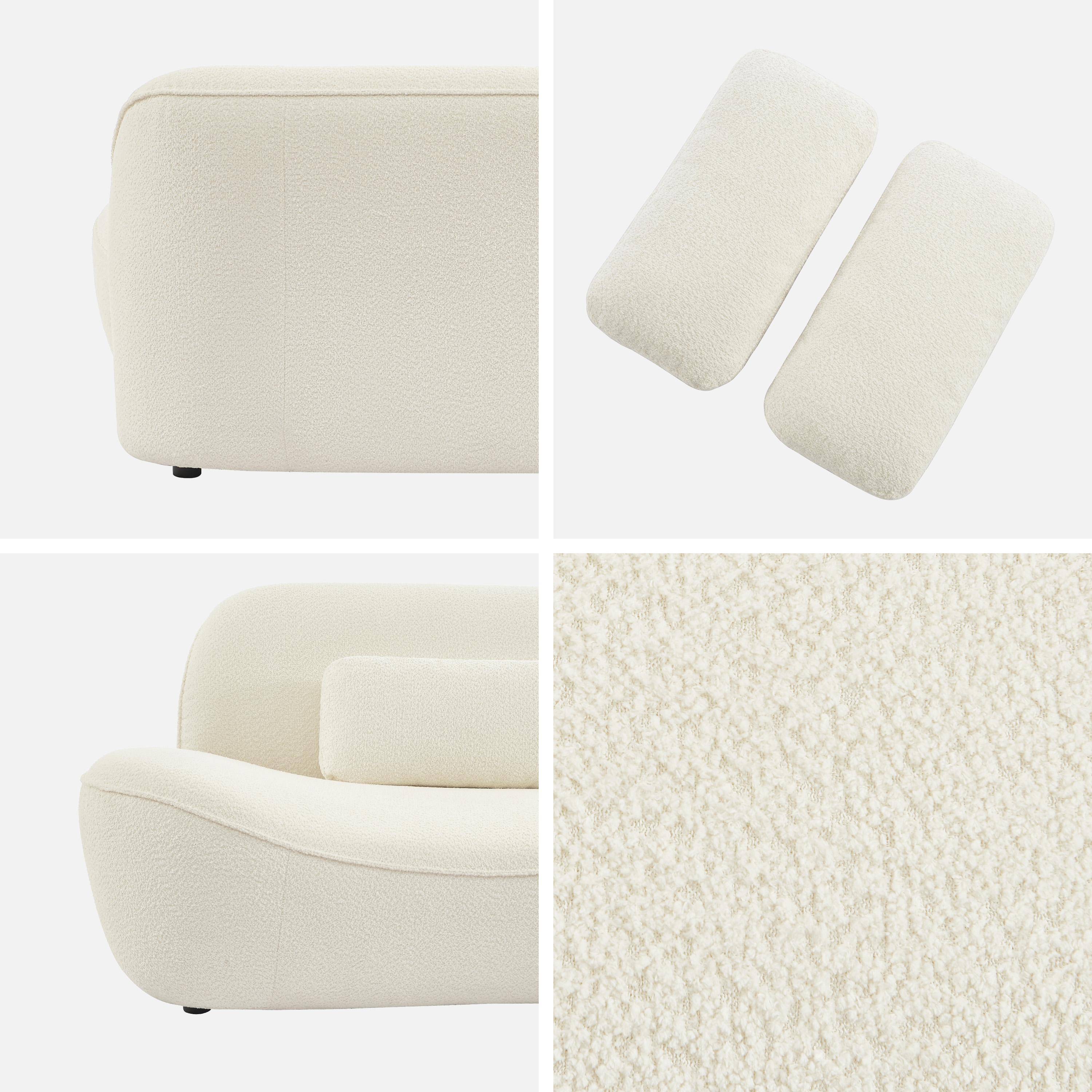 Bank 3 zitplaatsen bouclé stof wit L 265 x B 114 x H 85 cm - Nia,sweeek,Photo5