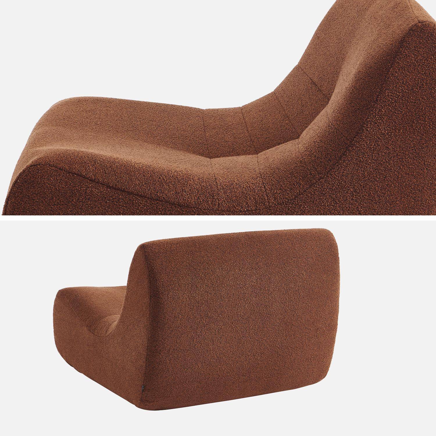 Lot de 3 fauteuils chauffeuses en bouclette texturée terracotta style contemporain 1 place,sweeek,Photo6
