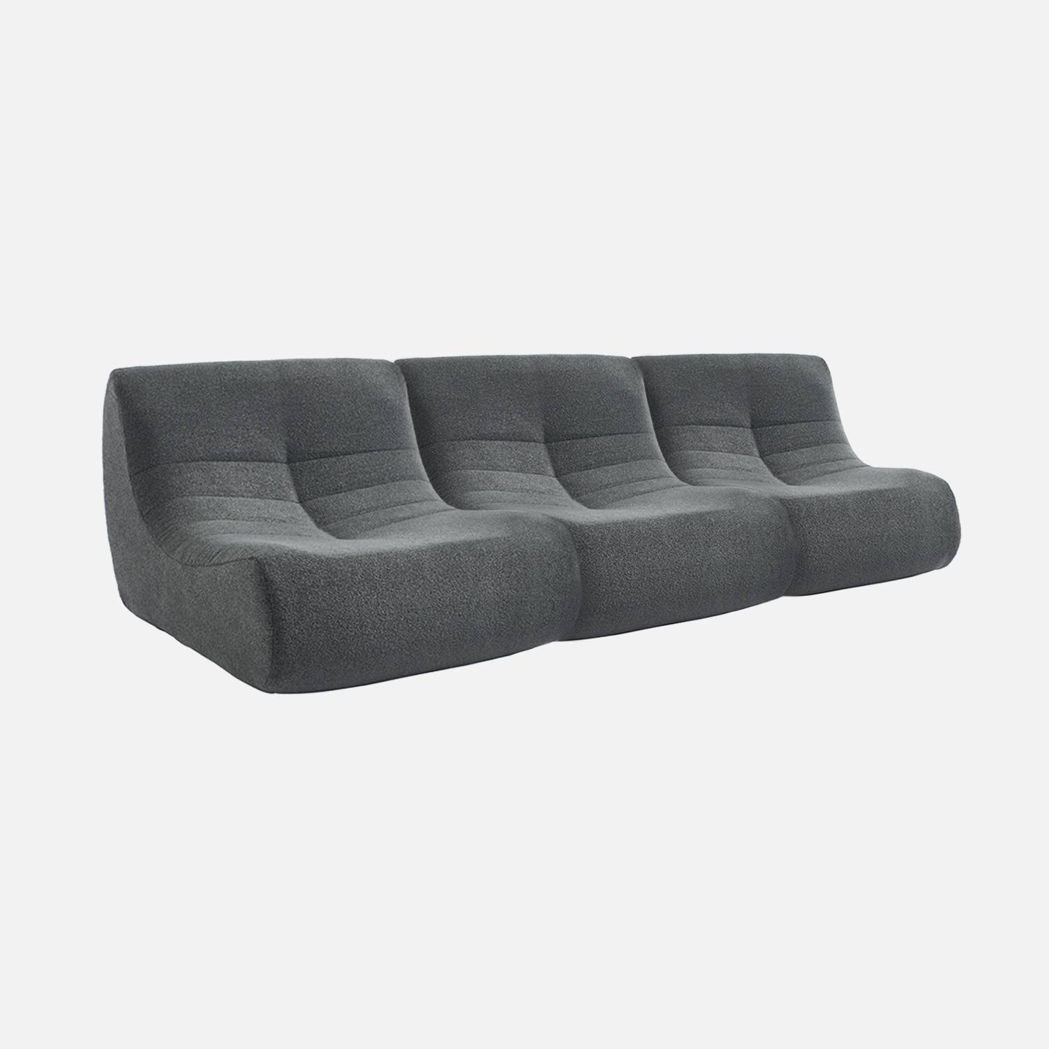 3 fauteuils chauffeuses bouclette texturée anthracite