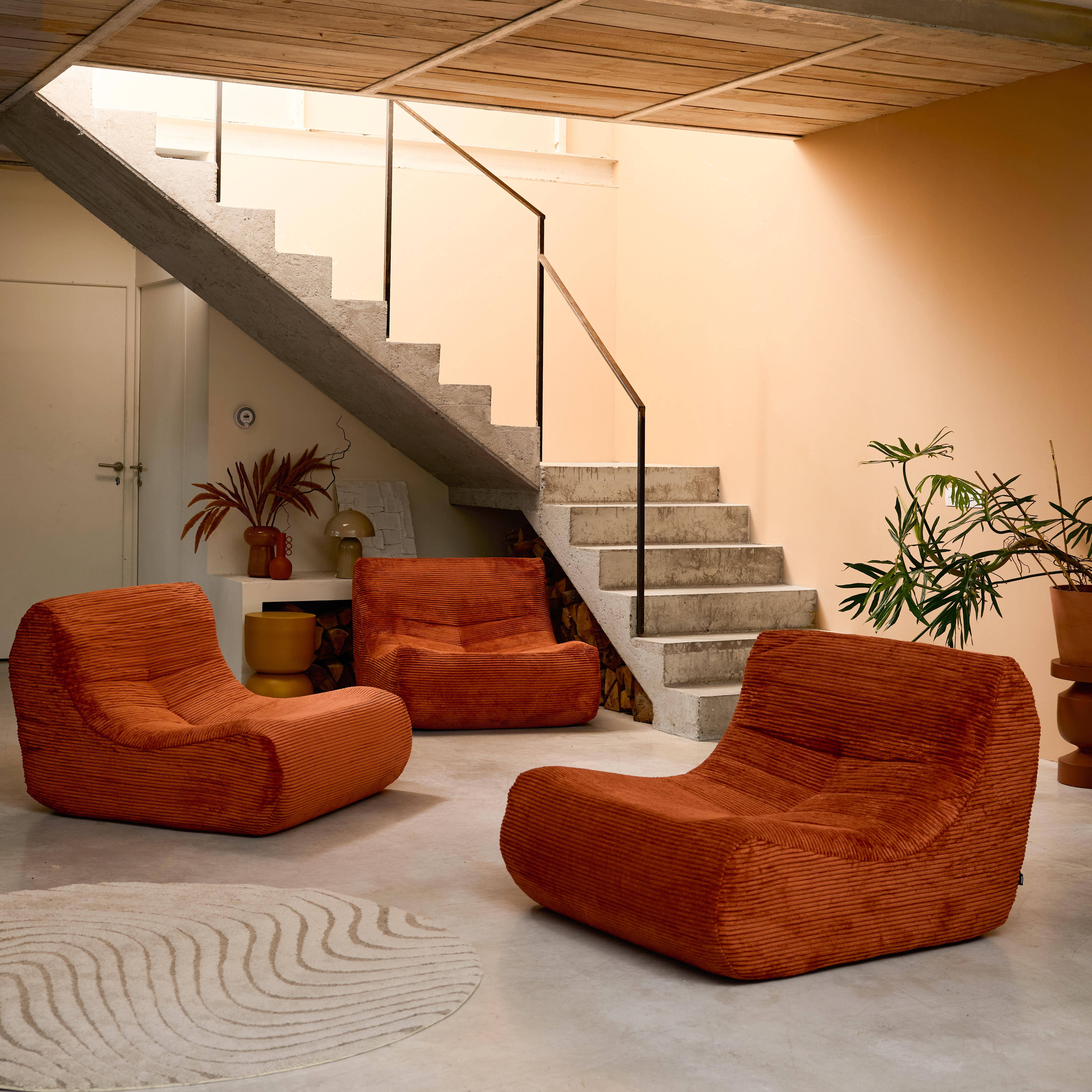 Divano modulare velluto, 3 posti, Sokol velluto, Terracotta, 91x105x72 cm,sweeek,Photo1