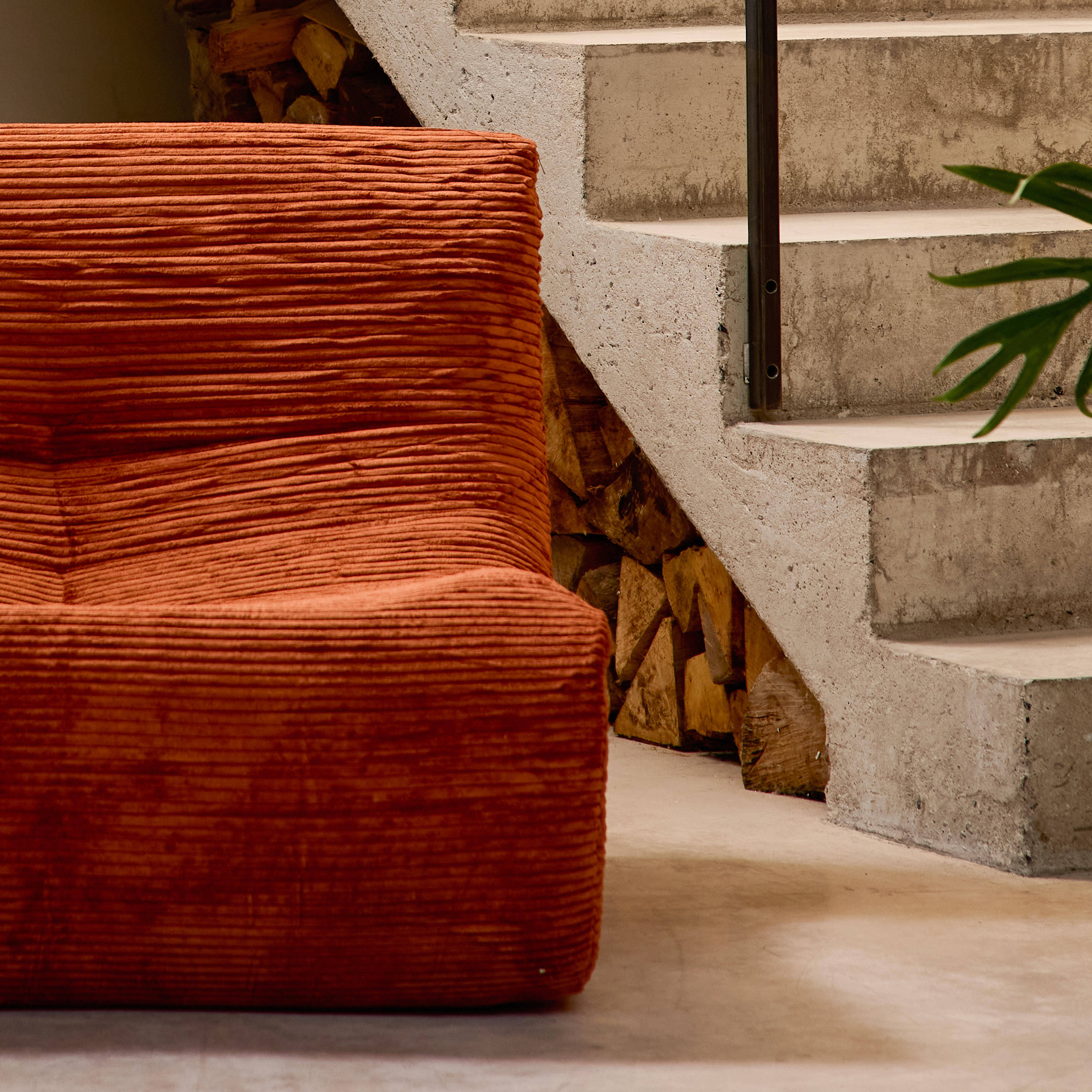 Divano modulare velluto, 3 posti, Sokol velluto, Terracotta, 91x105x72 cm Photo3