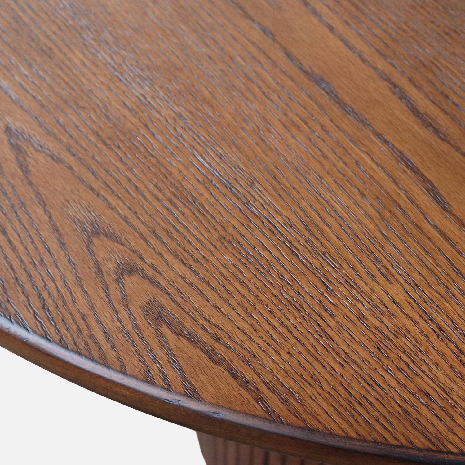Mesa de comedor de madera de hévea y chapado de roble, 8 plazas, Estelle, Madera de nogal, 220x100x73 cm Photo4
