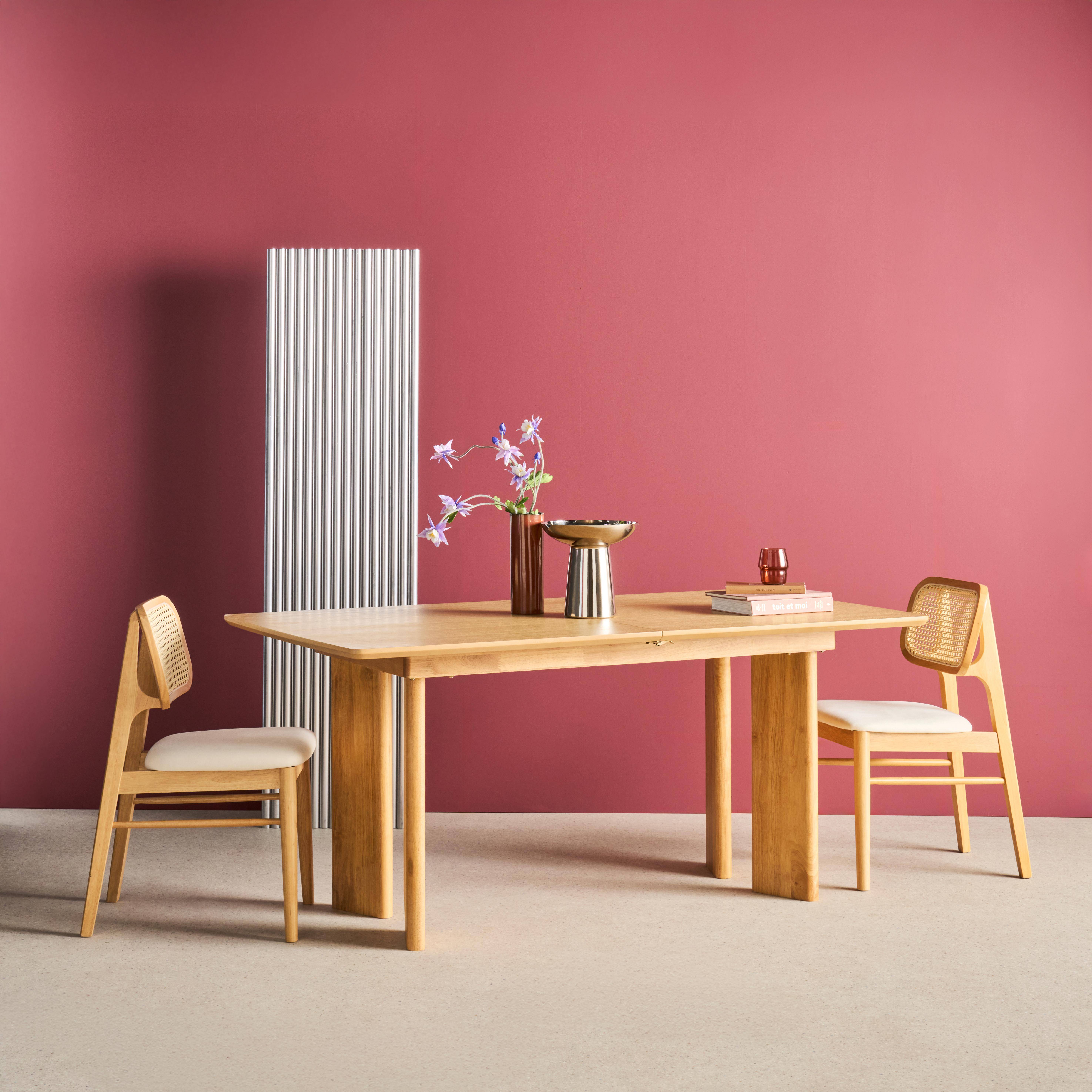 Mesa de comedor rectangular extensible de madera, 6-8 plazas, Albane, Natural, 170x90x76 cm Photo3