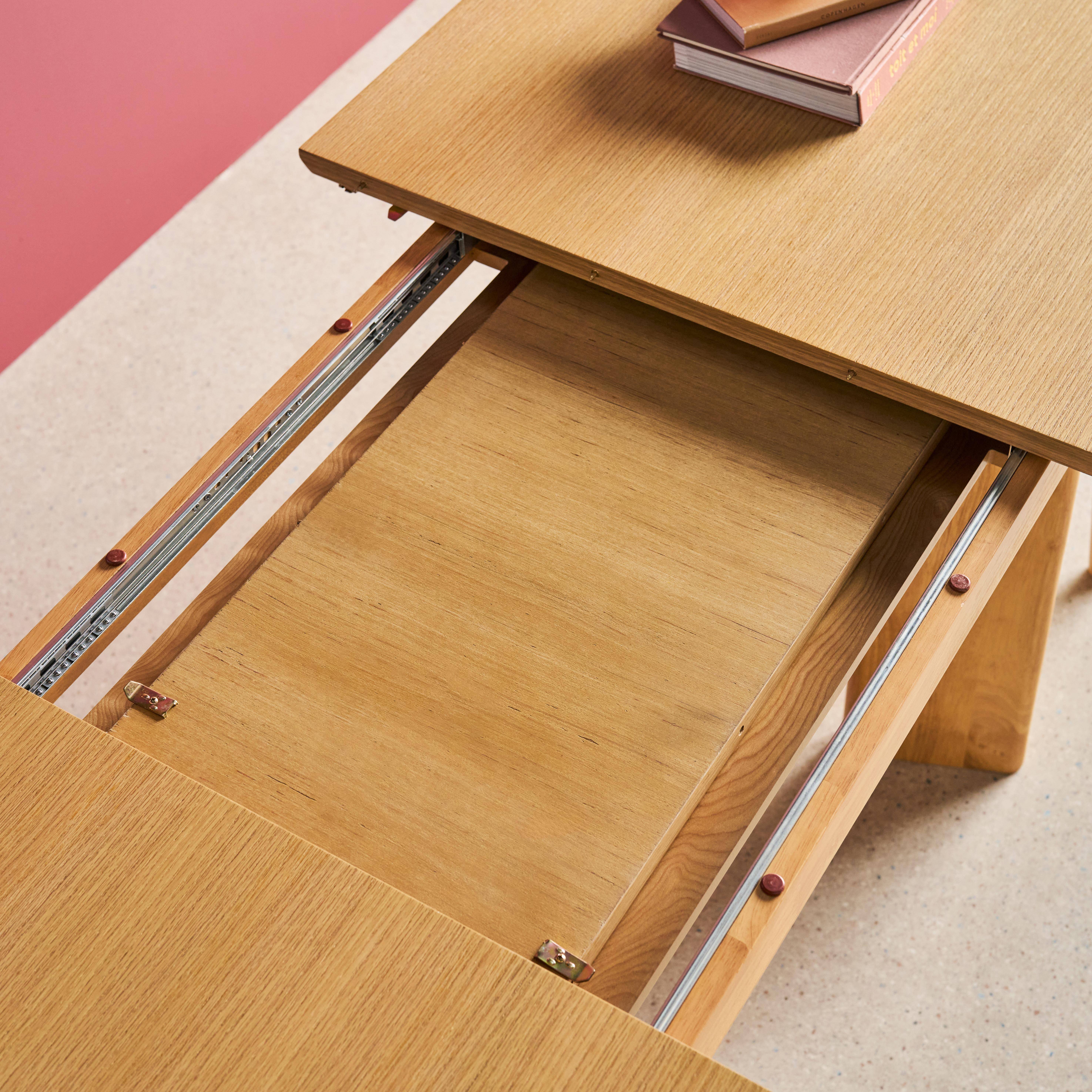 Mesa de comedor rectangular extensible de madera, 6-8 plazas, Albane, Natural, 170x90x76 cm,sweeek,Photo9