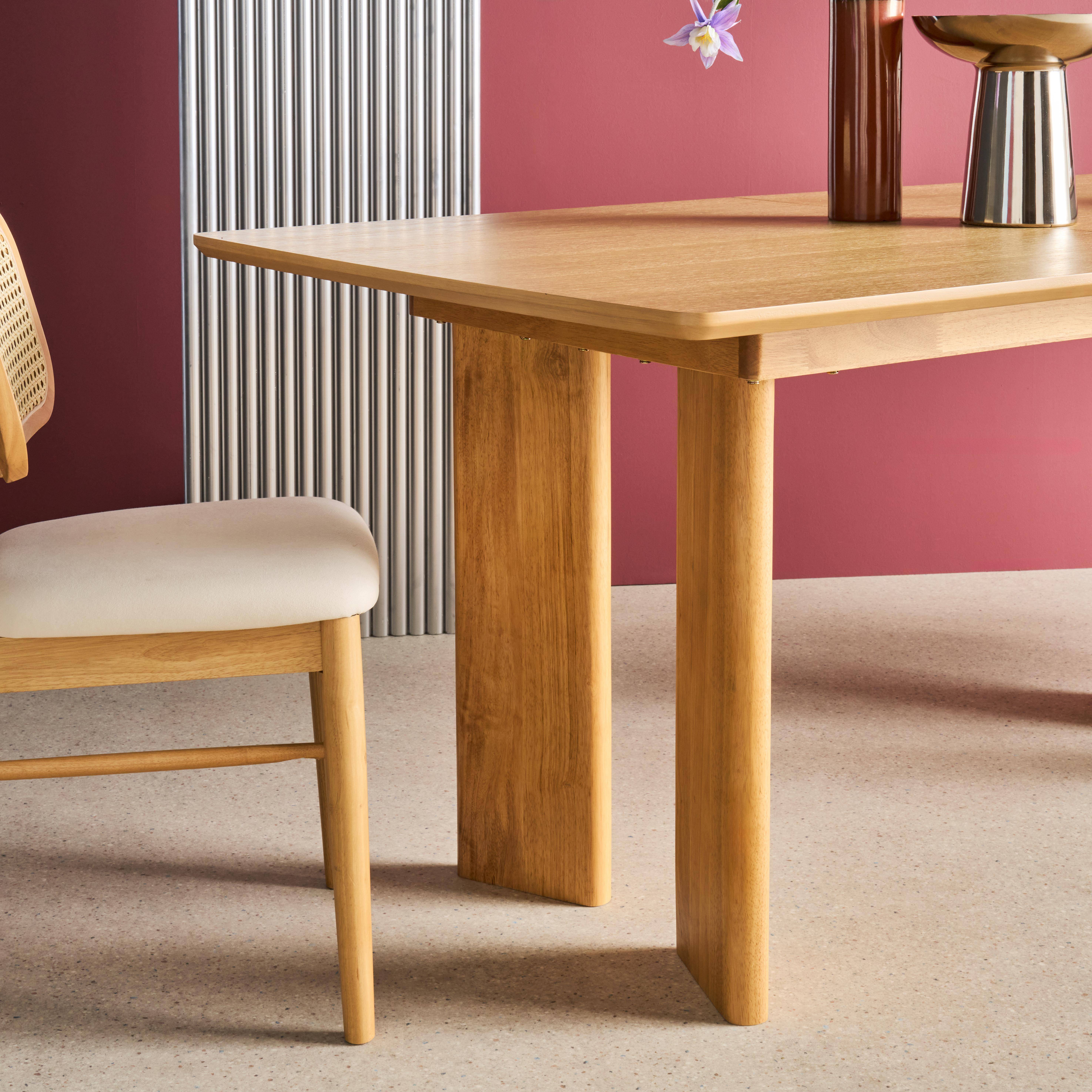 Mesa de comedor rectangular extensible de madera, 6-8 plazas, Albane, Natural, 170x90x76 cm,sweeek,Photo4