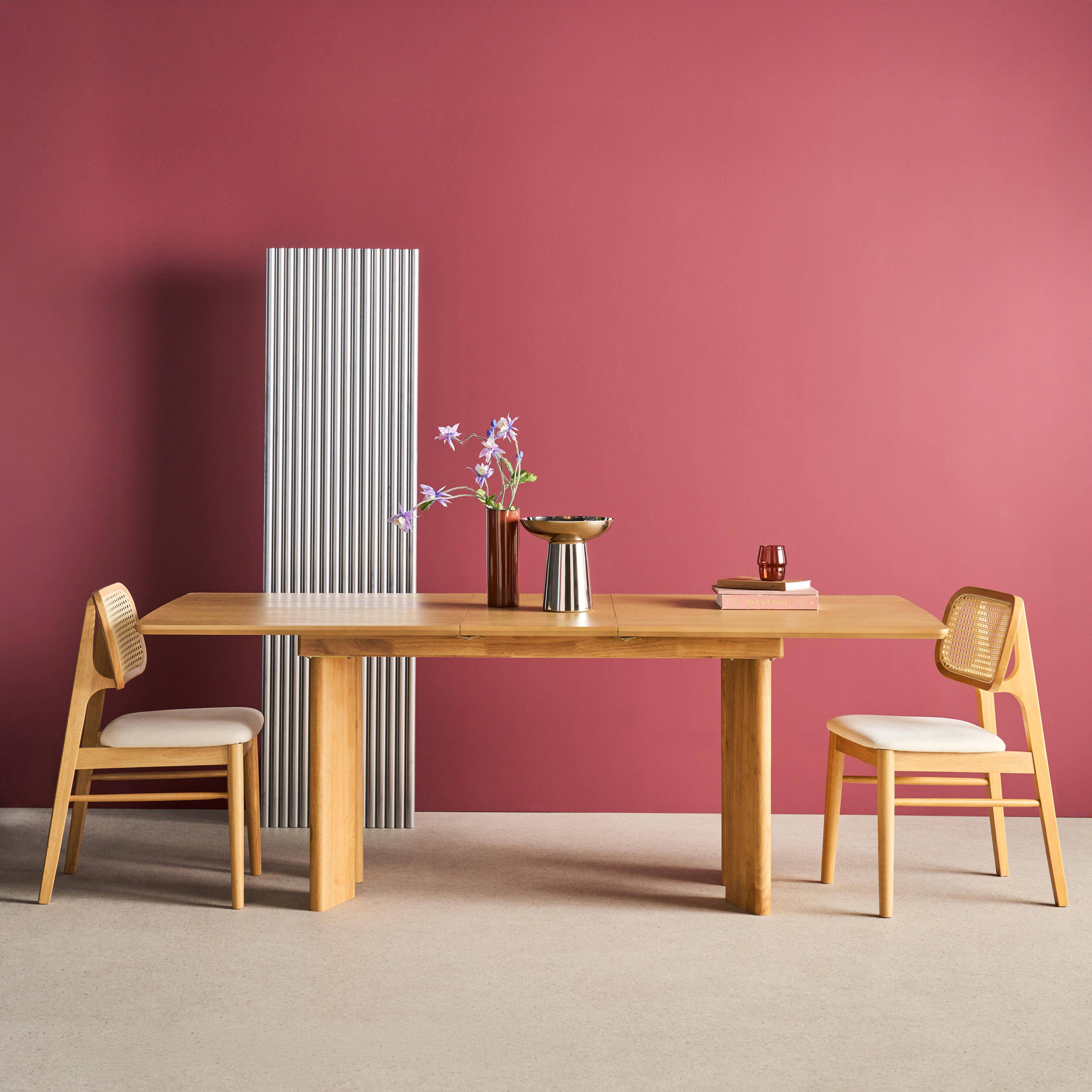 Mesa de comedor rectangular extensible de madera, 6-8 plazas, Albane, Natural, 170x90x76 cm Photo2