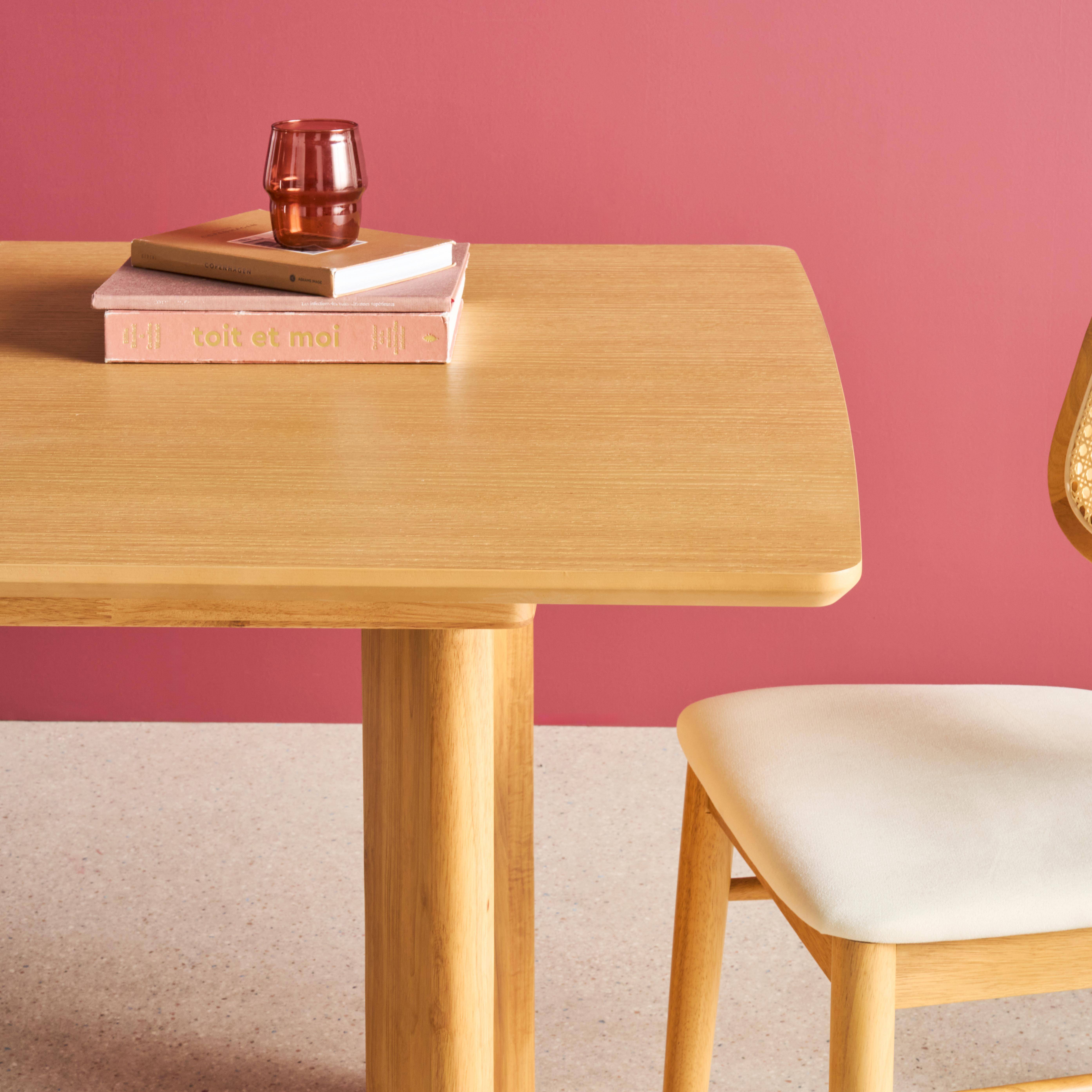 Mesa de comedor rectangular extensible de madera, 6-8 plazas, Albane, Natural, 170x90x76 cm,sweeek,Photo5