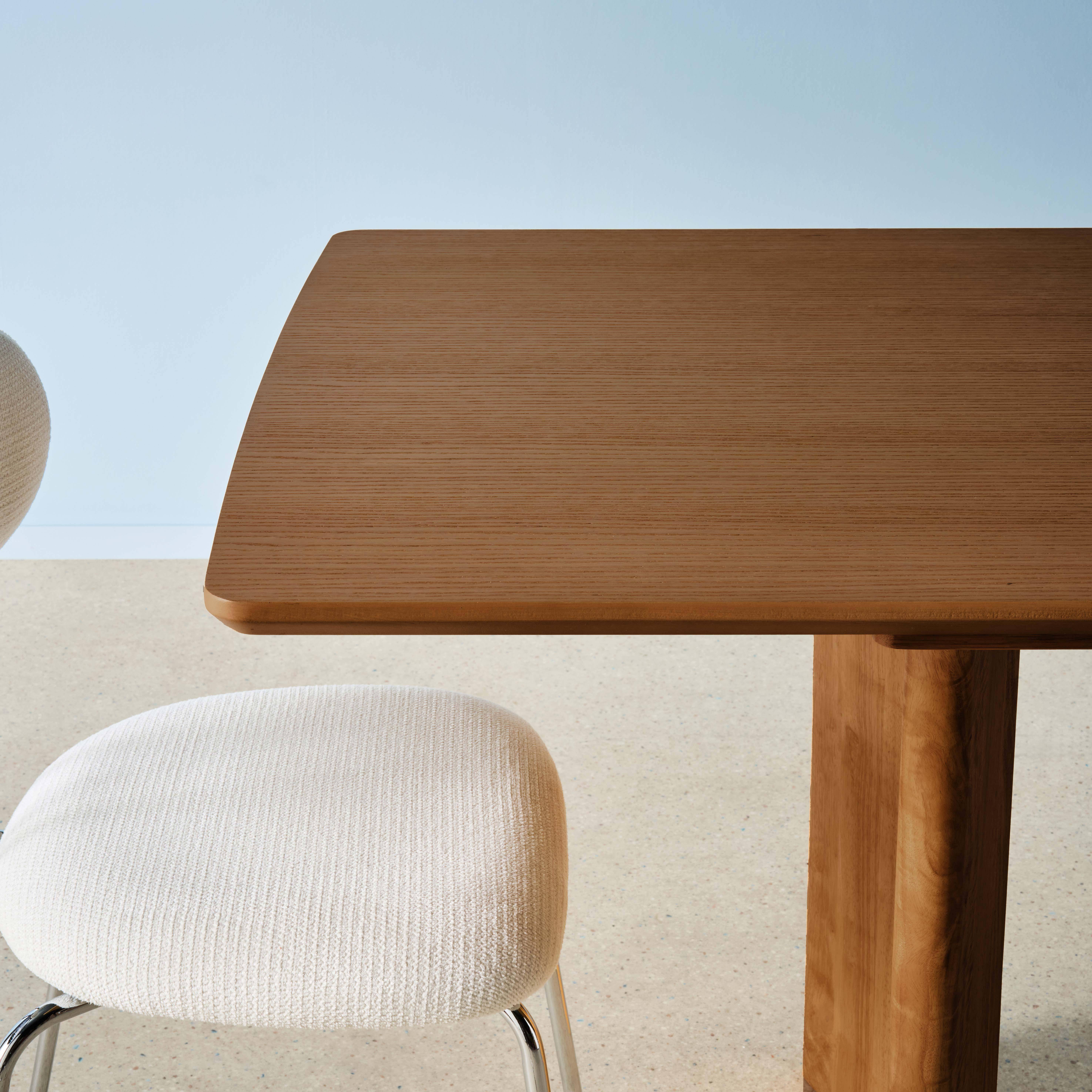 Tavolo da pranzo rettangolare allungabile in legno di hevea e impiallacciatura di rovere 6-8 posti, Albane, Marrone, 170x90x76 cm,sweeek,Photo5