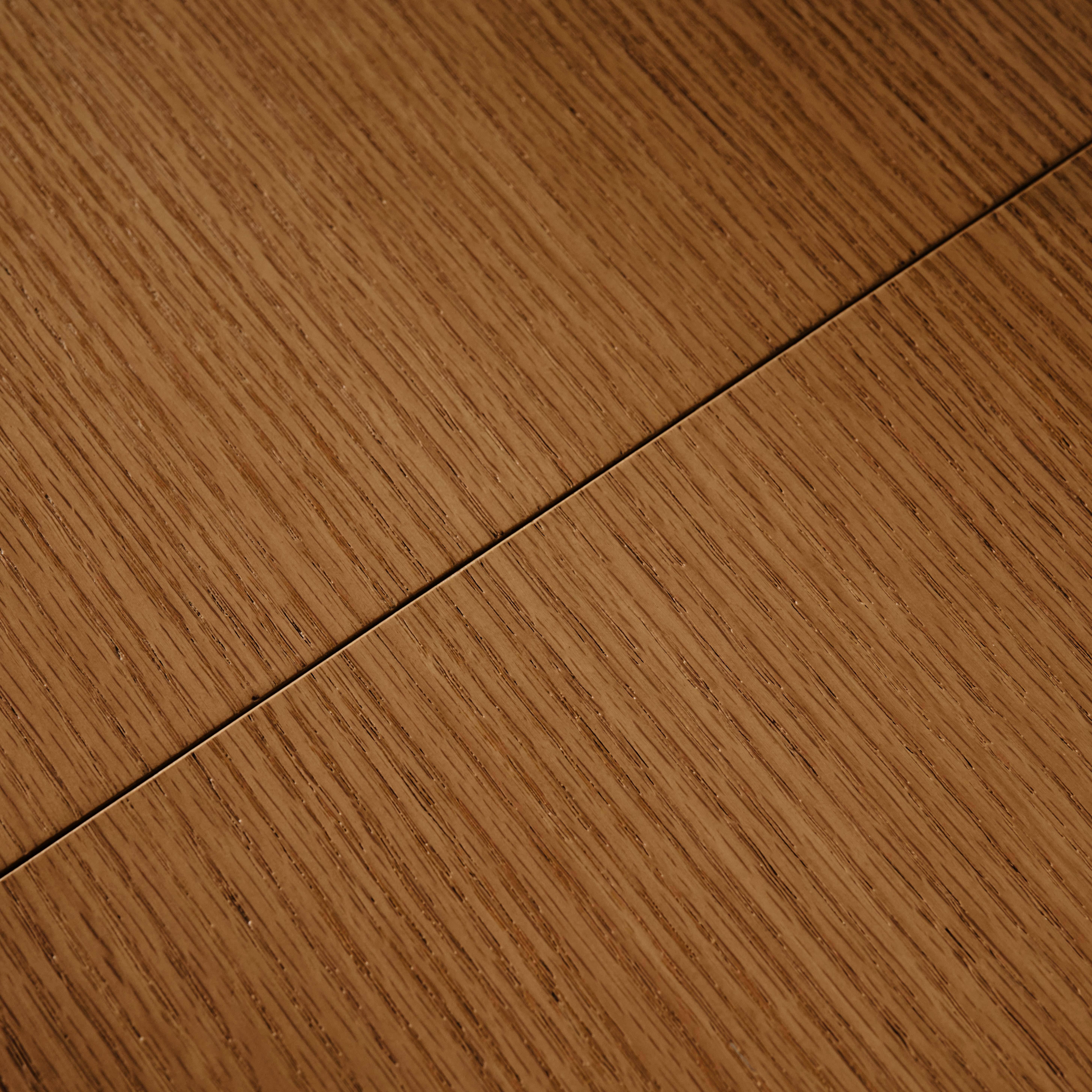 Tavolo da pranzo rettangolare allungabile in legno di hevea e impiallacciatura di rovere 6-8 posti, Albane, Marrone, 170x90x76 cm Photo7