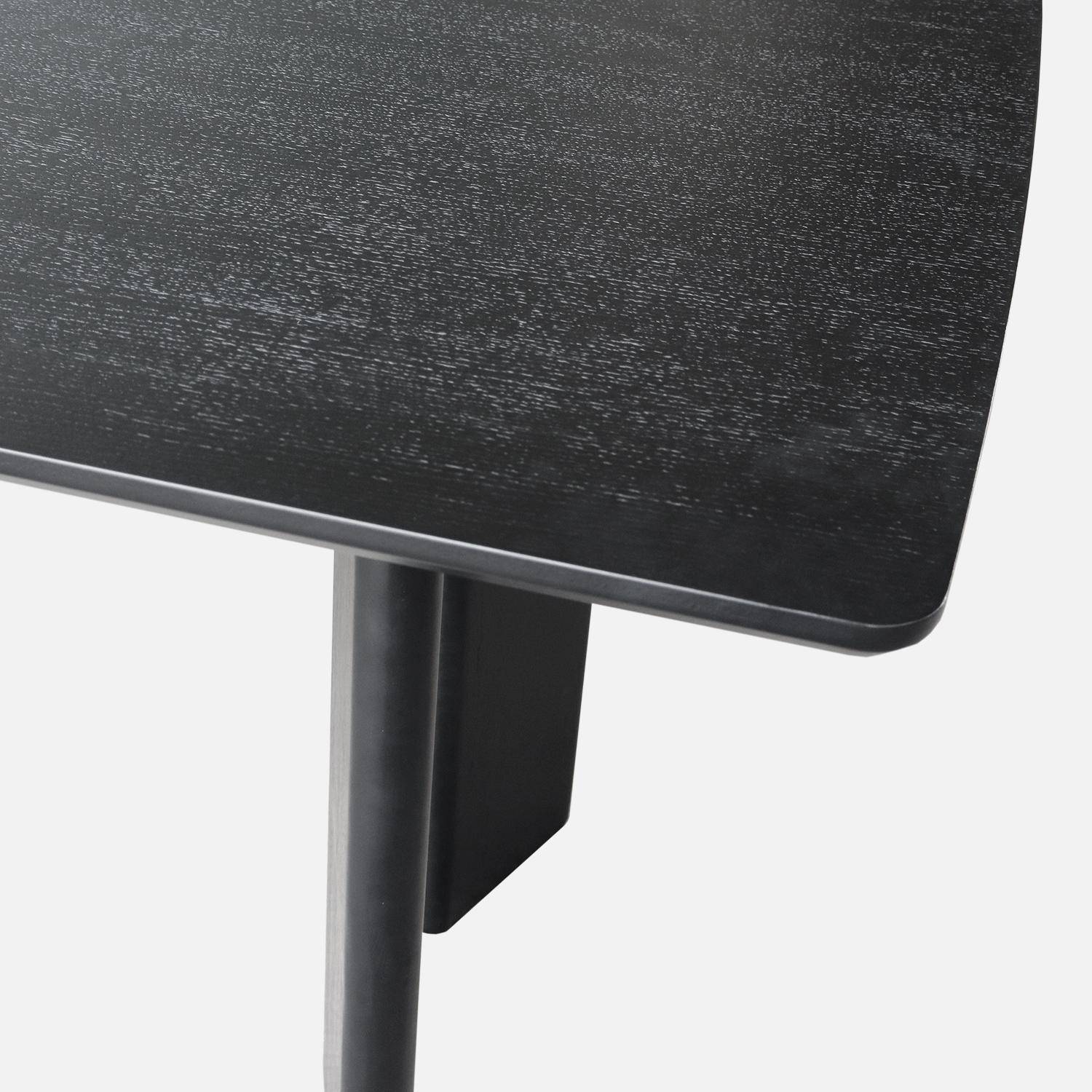 Table à manger rectangulaire extensible bois d'hévéa et placage chêne noir 6-8 places 170-210cm - Albane,sweeek,Photo6
