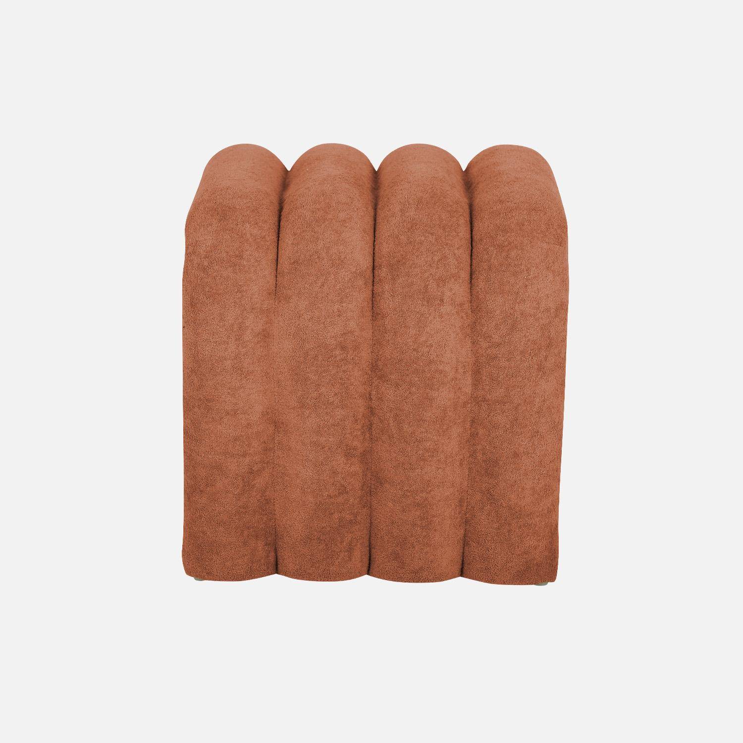 Set di 2 pouf contemporanei, tessuto, Ito, Arancione, 40x38x40 cm Photo4