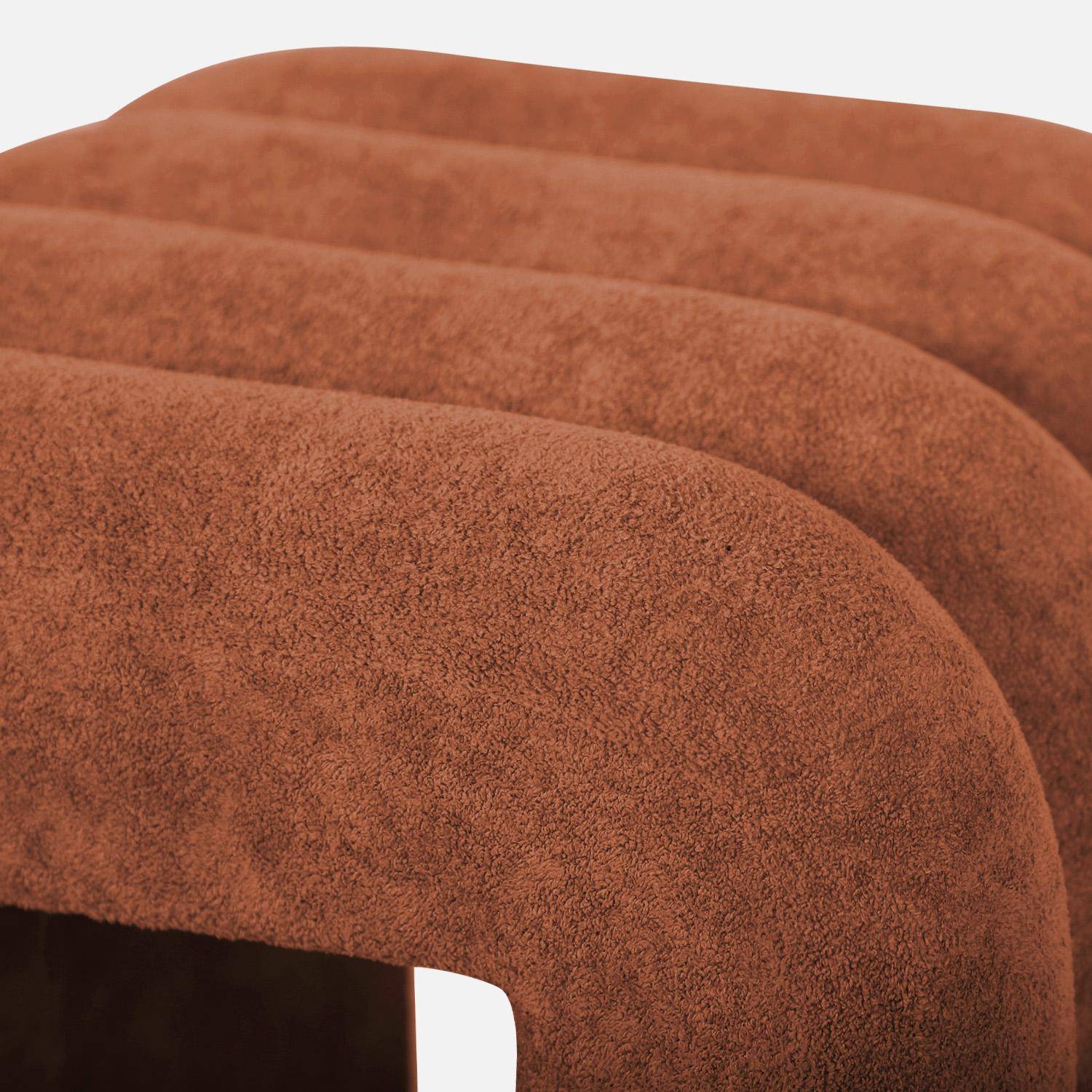 Set di 2 pouf contemporanei, tessuto, Ito, Arancione, 40x38x40 cm Photo5