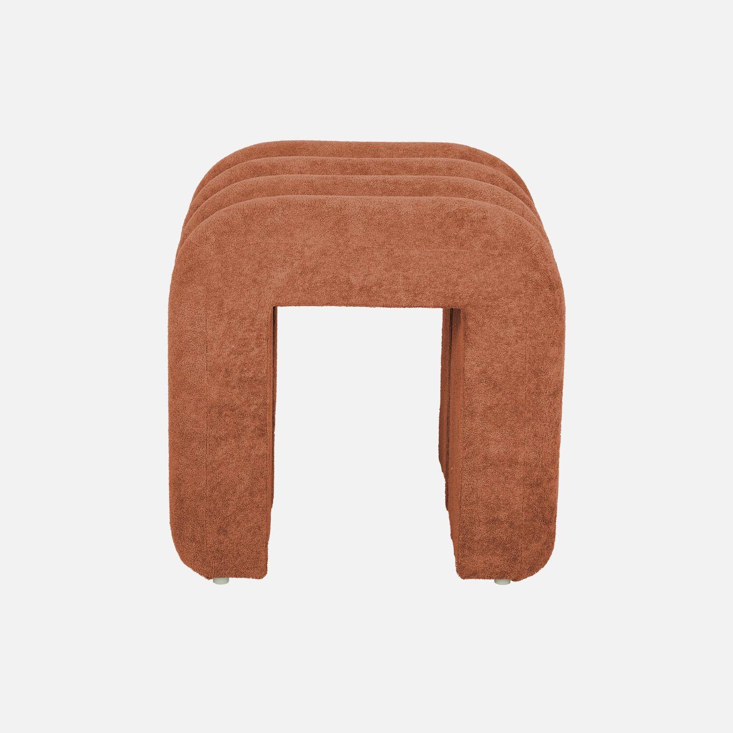Set di 2 pouf contemporanei, tessuto, Ito, Arancione, 40x38x40 cm Photo3