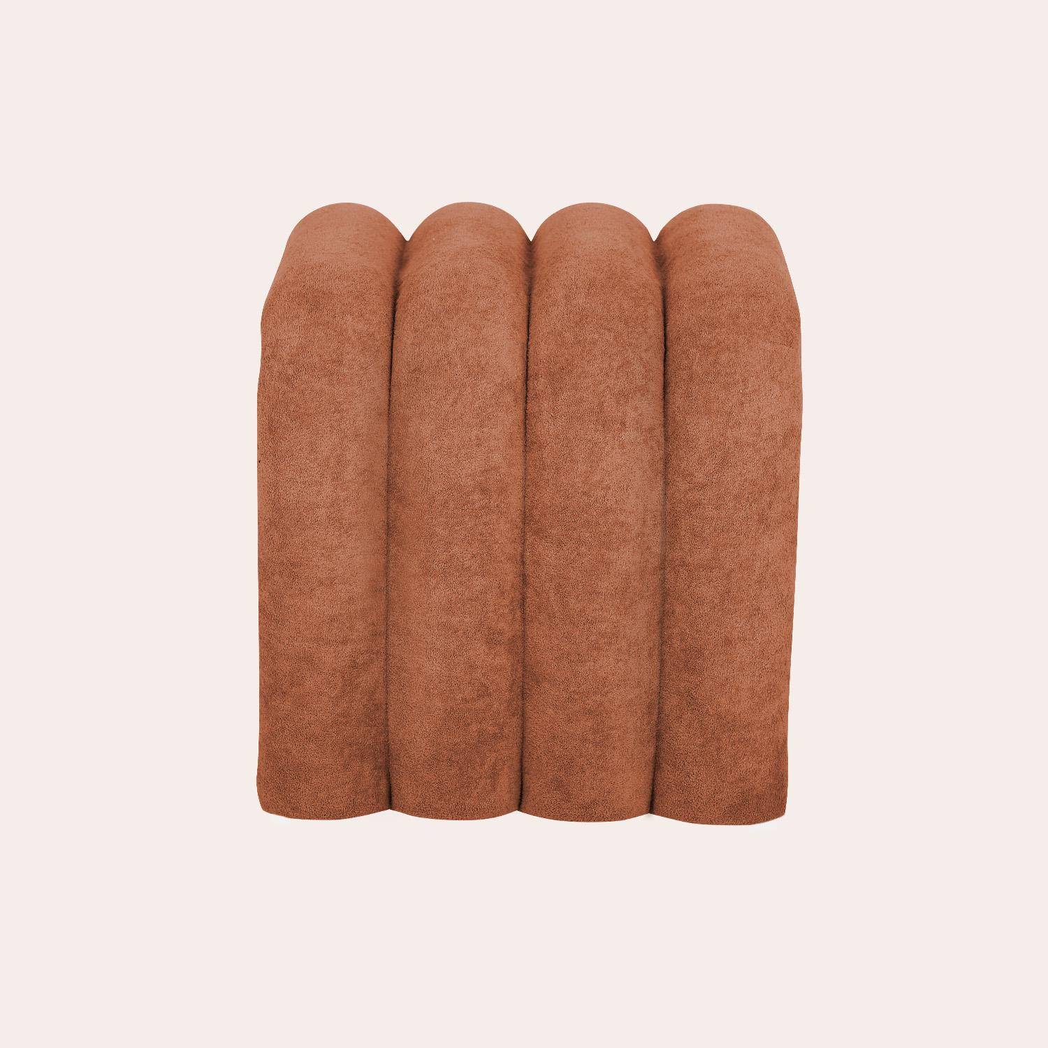 Set di 2 pouf contemporanei, tessuto, Ito, Arancione, 40x38x40 cm Photo4