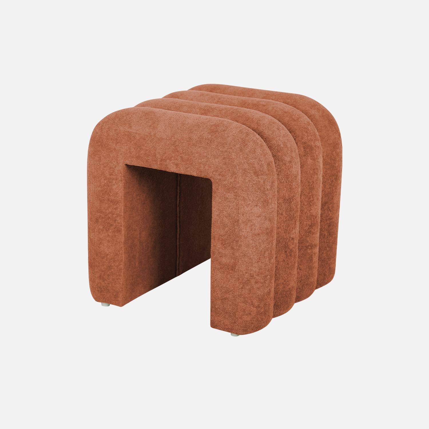 Set di 2 pouf contemporanei, tessuto, Ito, Arancione, 40x38x40 cm Photo2