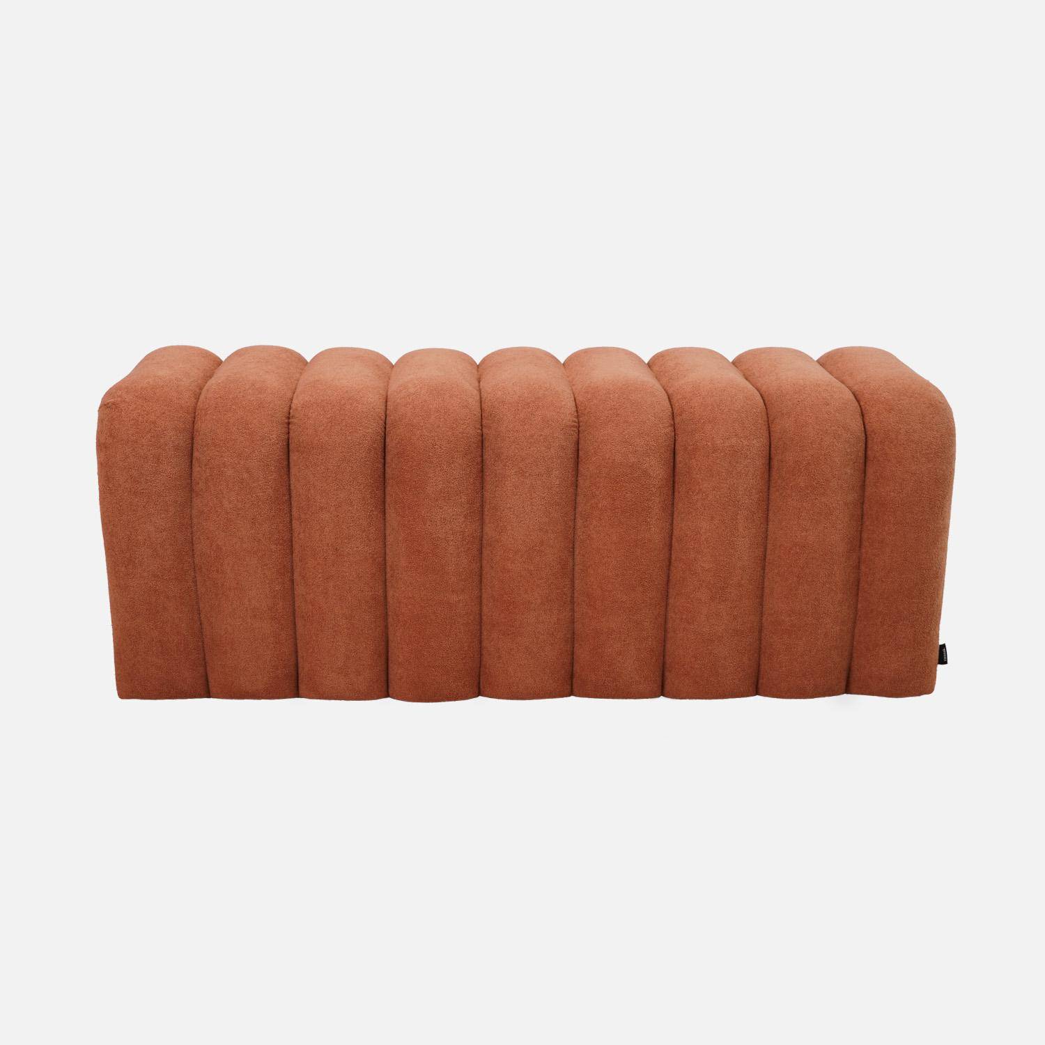 Banco, pie de cama contemporáneo de tela, Ito, Naranja, 114x40x45 cm Photo3