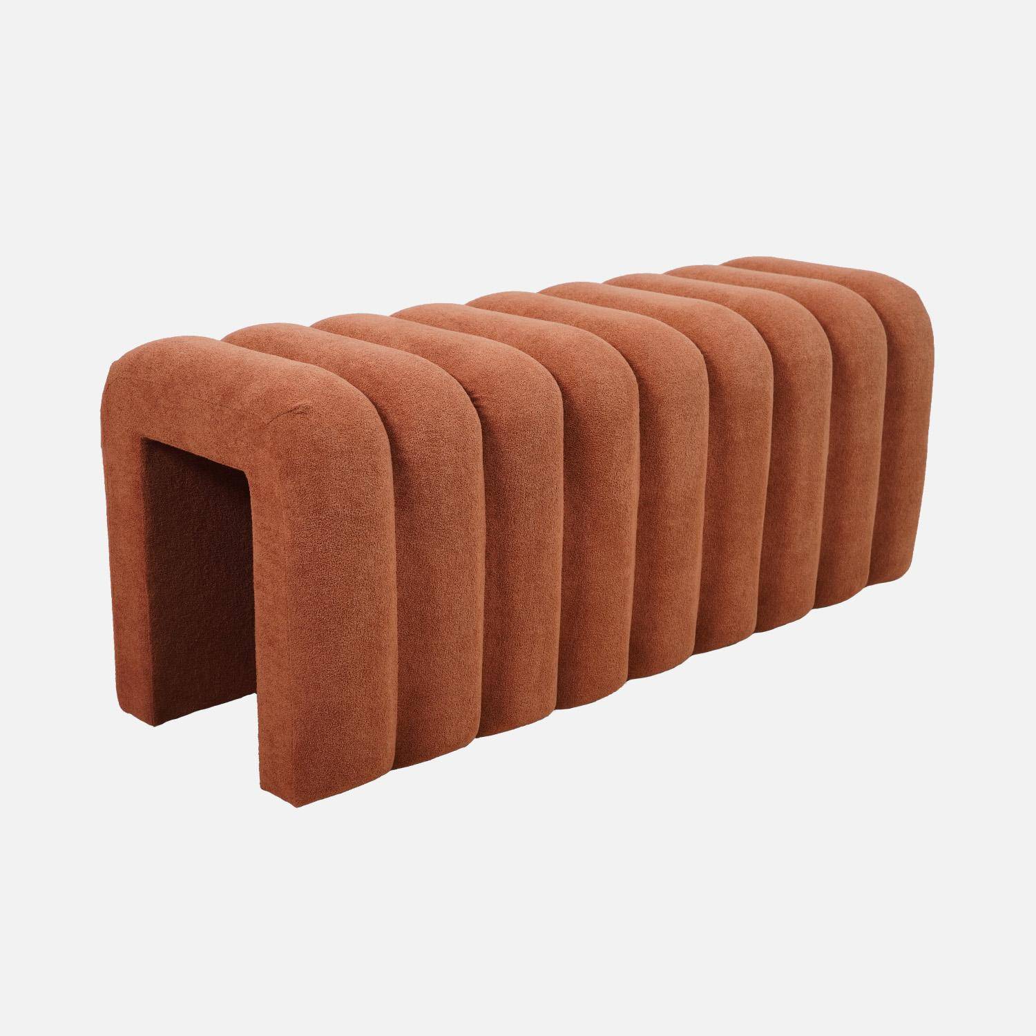 Banc, bout de lit blanc contemporain en tissu orange,sweeek,Photo3