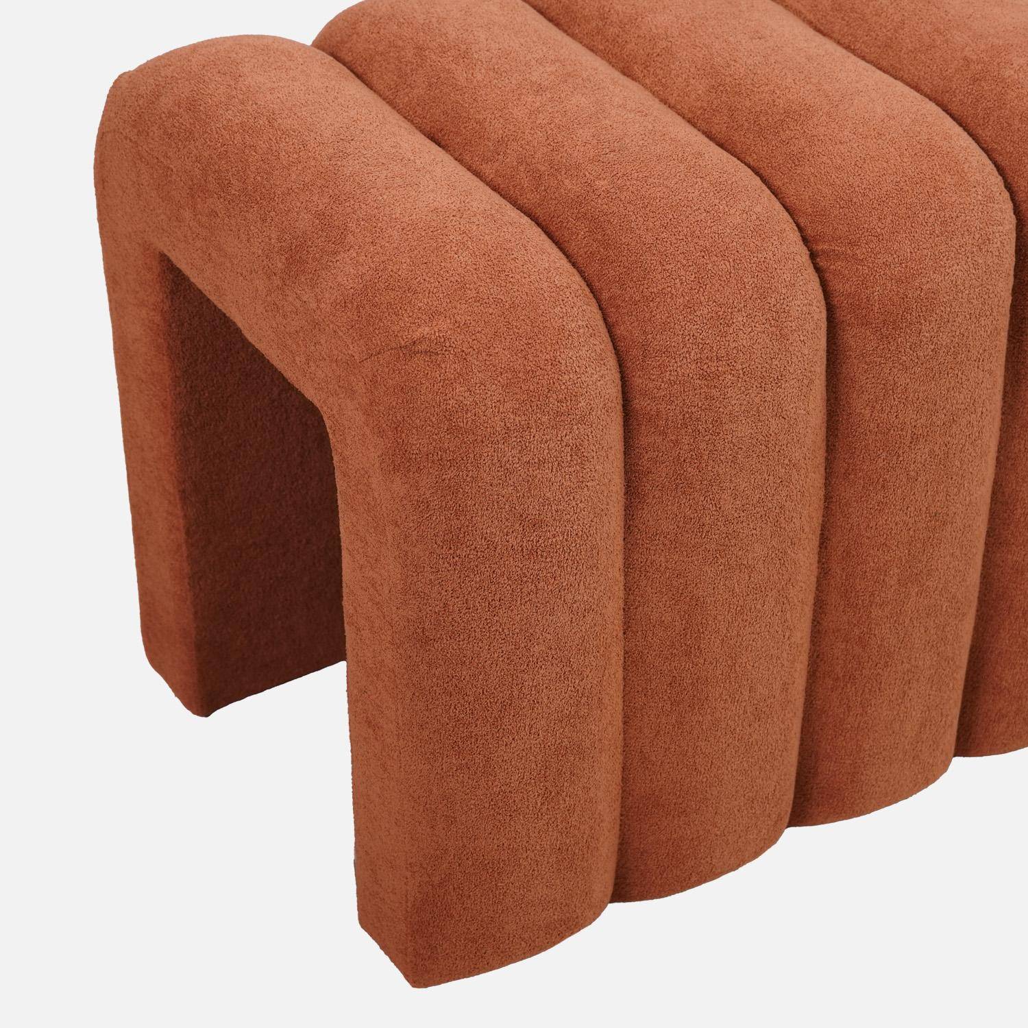 Banc, bout de lit blanc contemporain en tissu orange,sweeek,Photo4