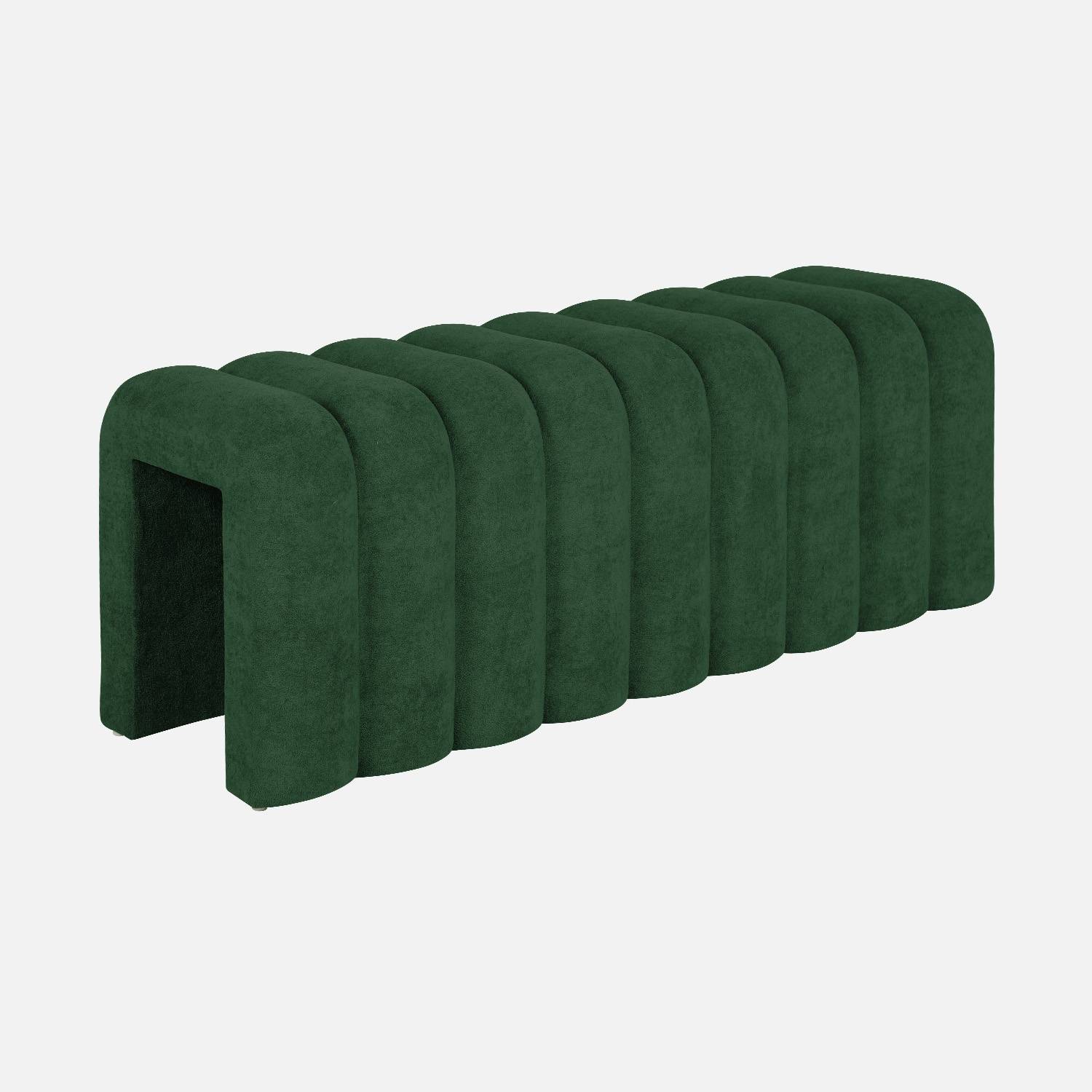 Banc, bout de lit blanc contemporain tissu vert foncé, design