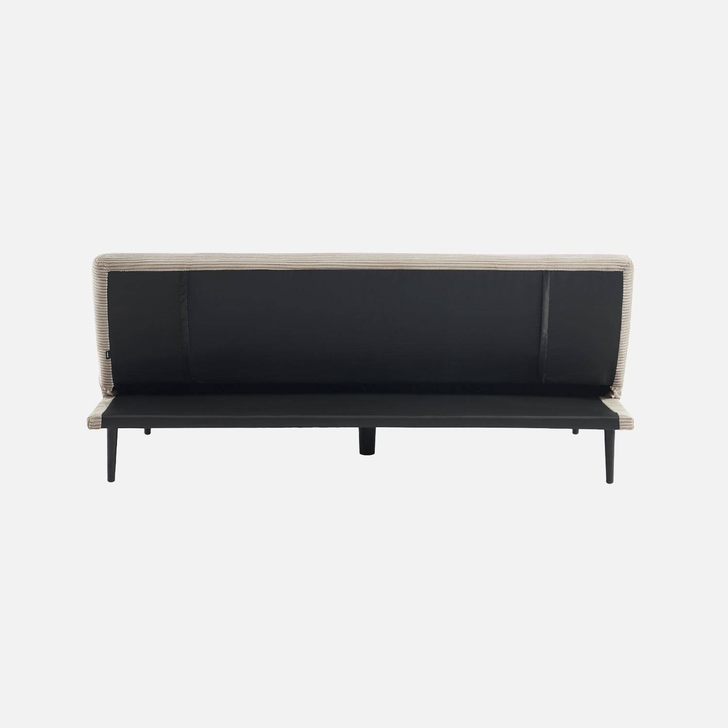 3-zits slaapbankbank in beige corduroy metalen poten L 180 x P 100 x H 74,5 cm - Max,sweeek,Photo5