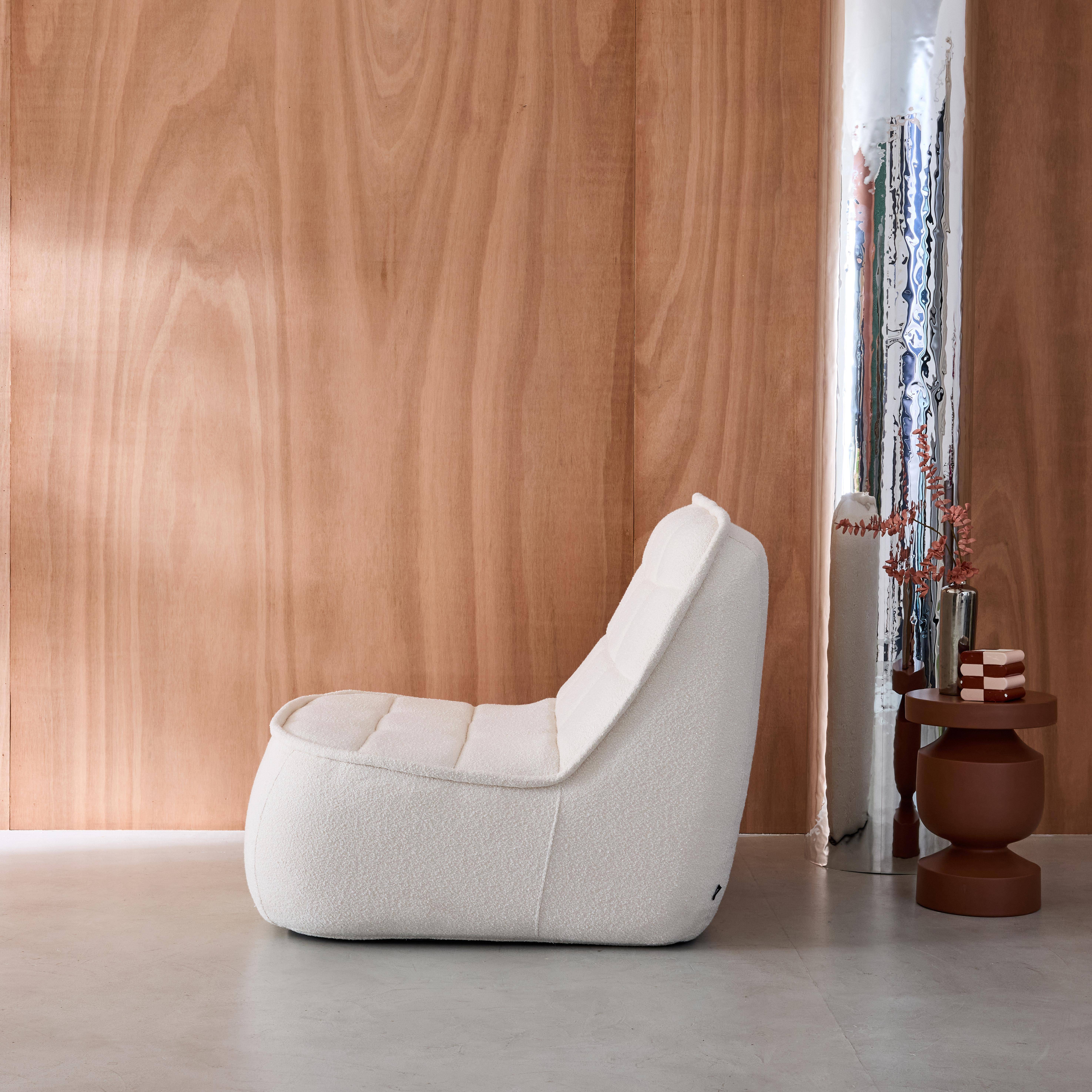 Sessel mit strukturiertem Bouclébezug, antikweiß B 93 x T 104 x H 85 cm - Boni Photo2