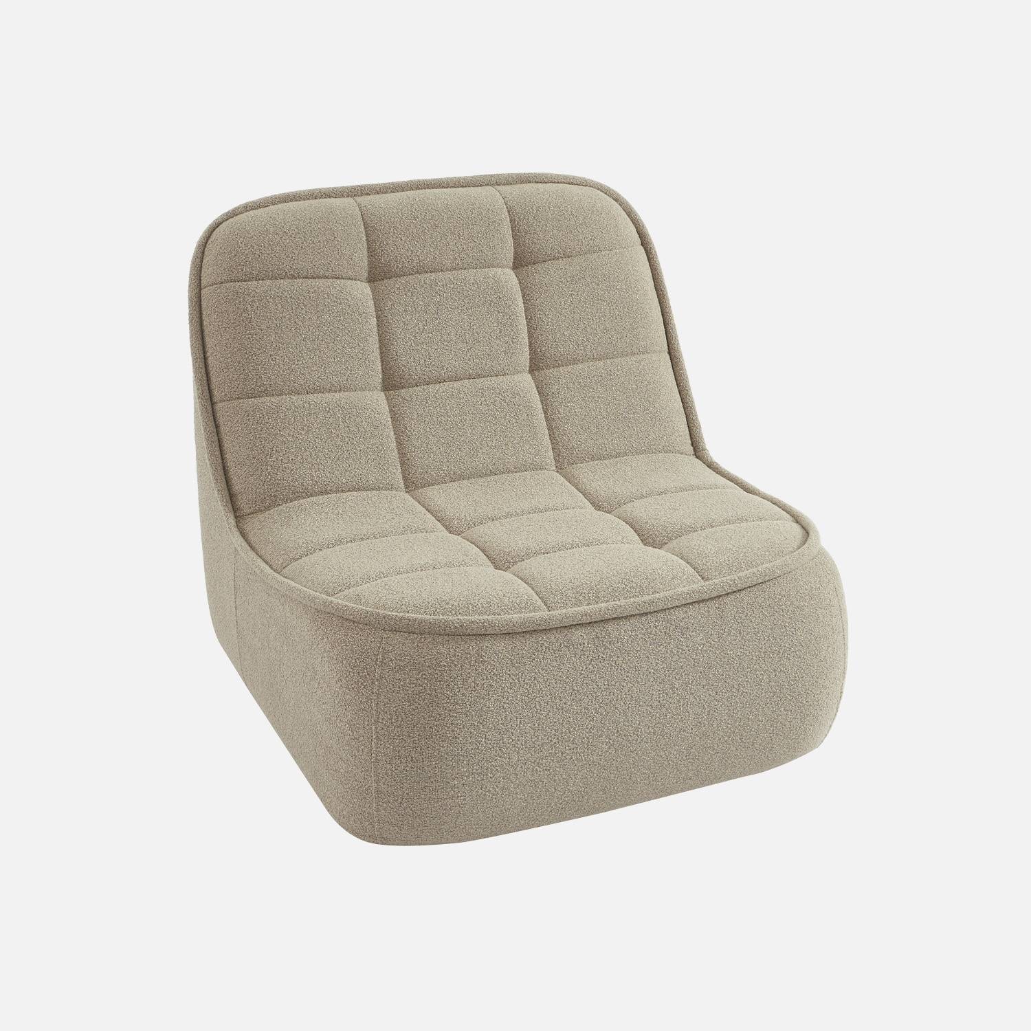 Chauffeuse bouclette texturée 1 place beige