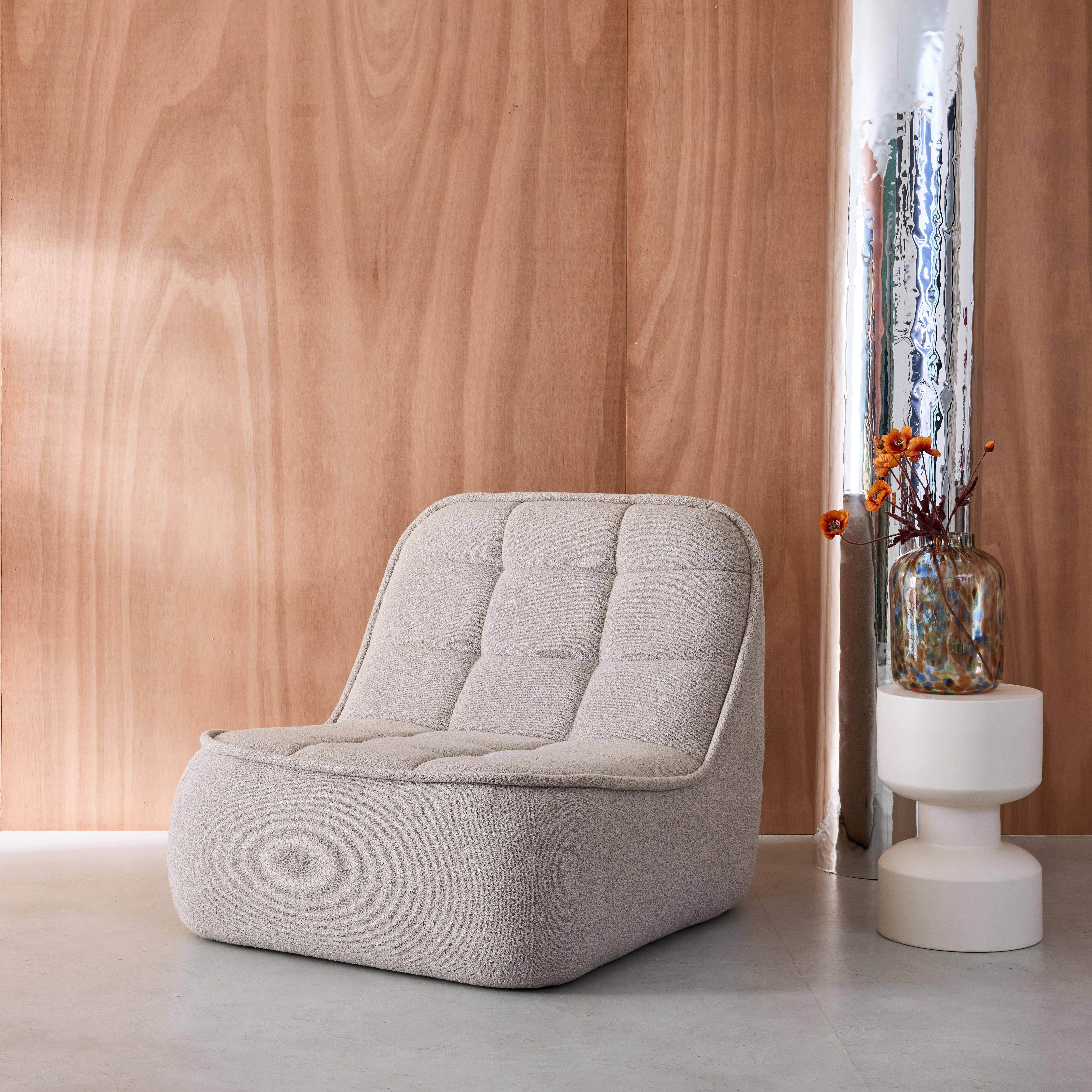 Sessel mit strukturiertem Bouclébezug, beige B 93 x T 104 x H 85 cm - Boni Photo1