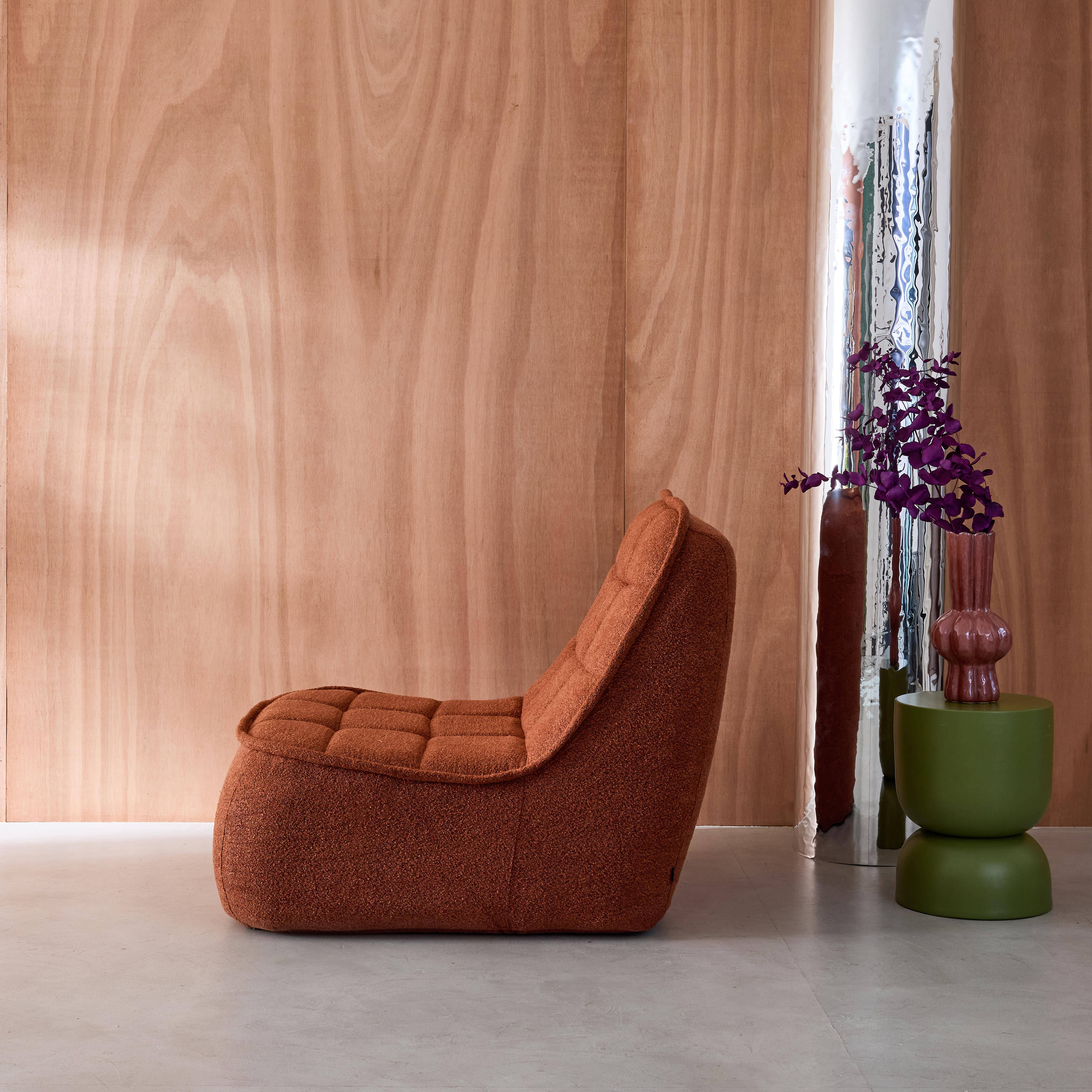 Sessel mit strukturiertem Bouclébezug, terrakotta B 93 x T 104 x H 85 cm - Boni,sweeek,Photo2