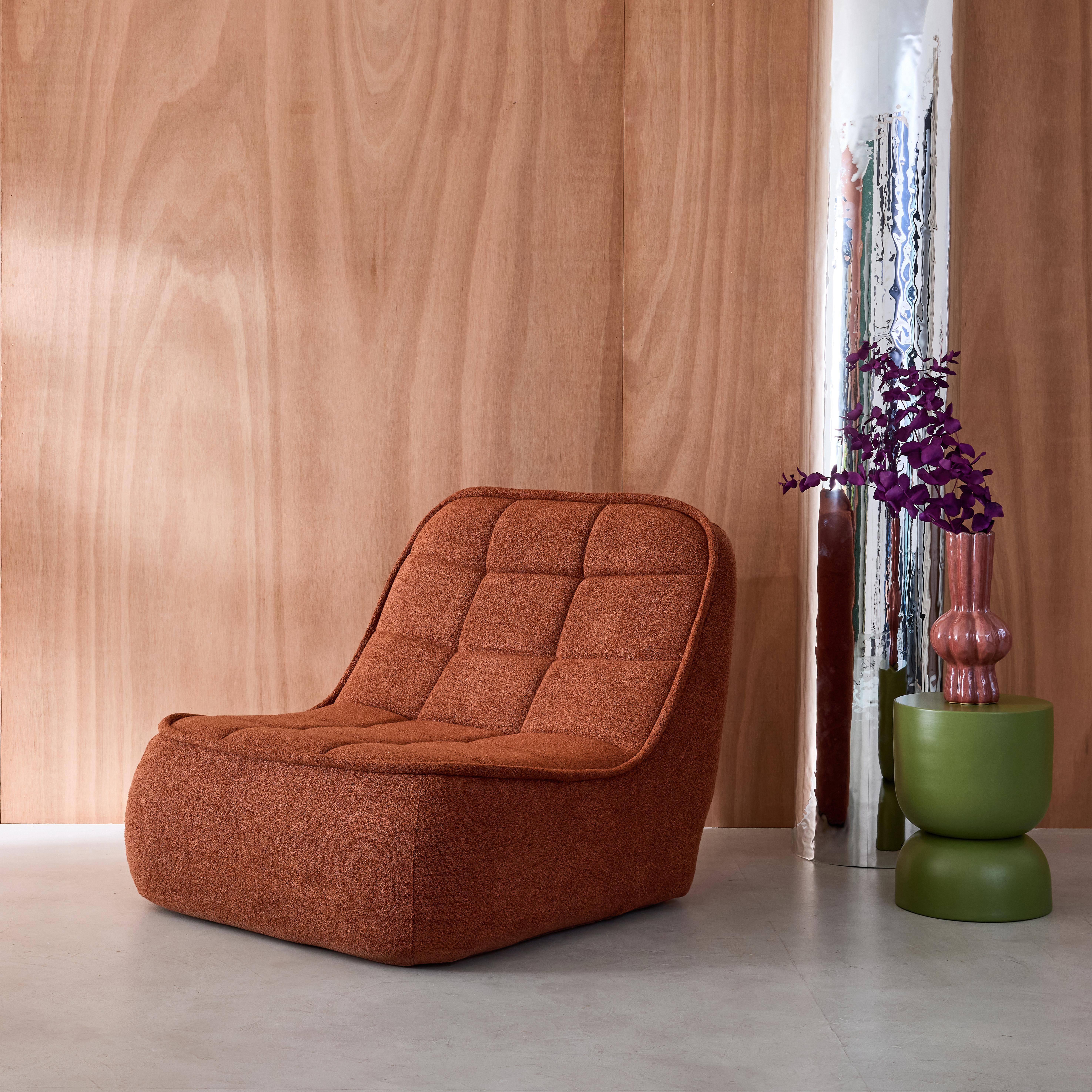 Sessel mit strukturiertem Bouclébezug, terrakotta B 93 x T 104 x H 85 cm - Boni Photo1