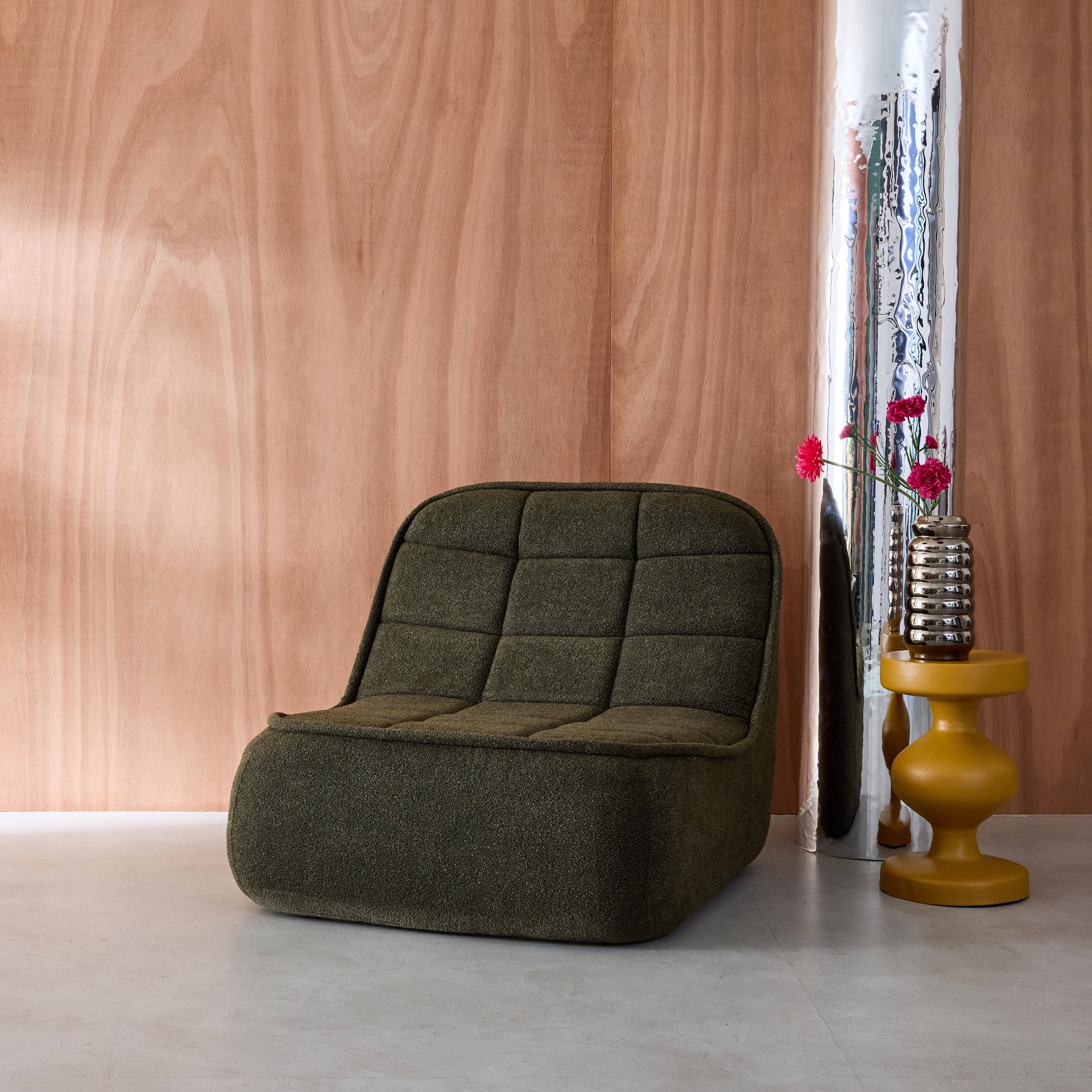 Sessel mit strukturiertem Bouclébezug, khaki B 93 x T 104 x H 85 cm - Boni,sweeek,Photo1