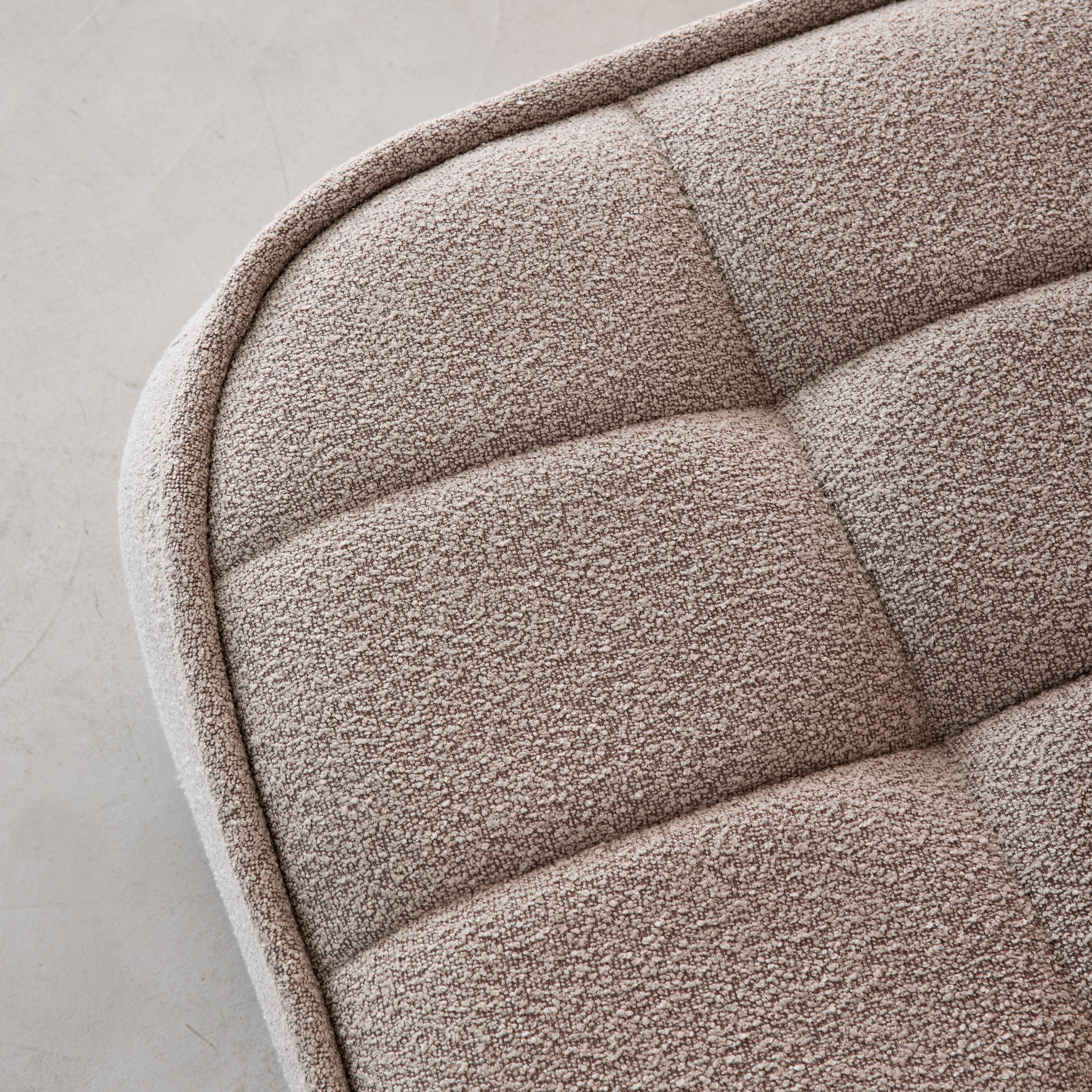 Sitzhocker, Fußhocker mit strukturierem Bouclé-Bezug in beige für den Sessel Boni B 91 x T 63 x H 40 cm - Boni Photo3