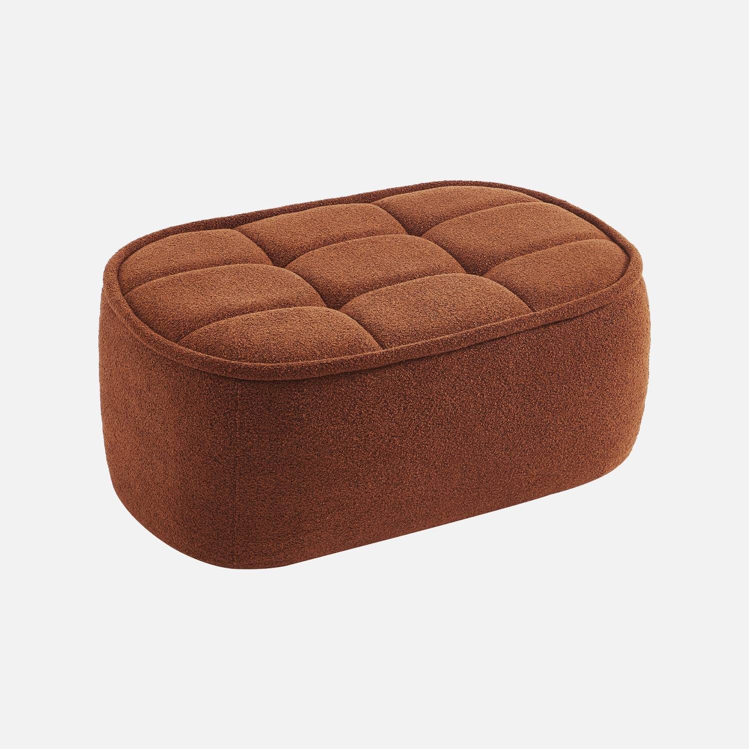 Pouf, apoio para pés para poltrona 1 lugar Boni bouclette texturada, Terracota