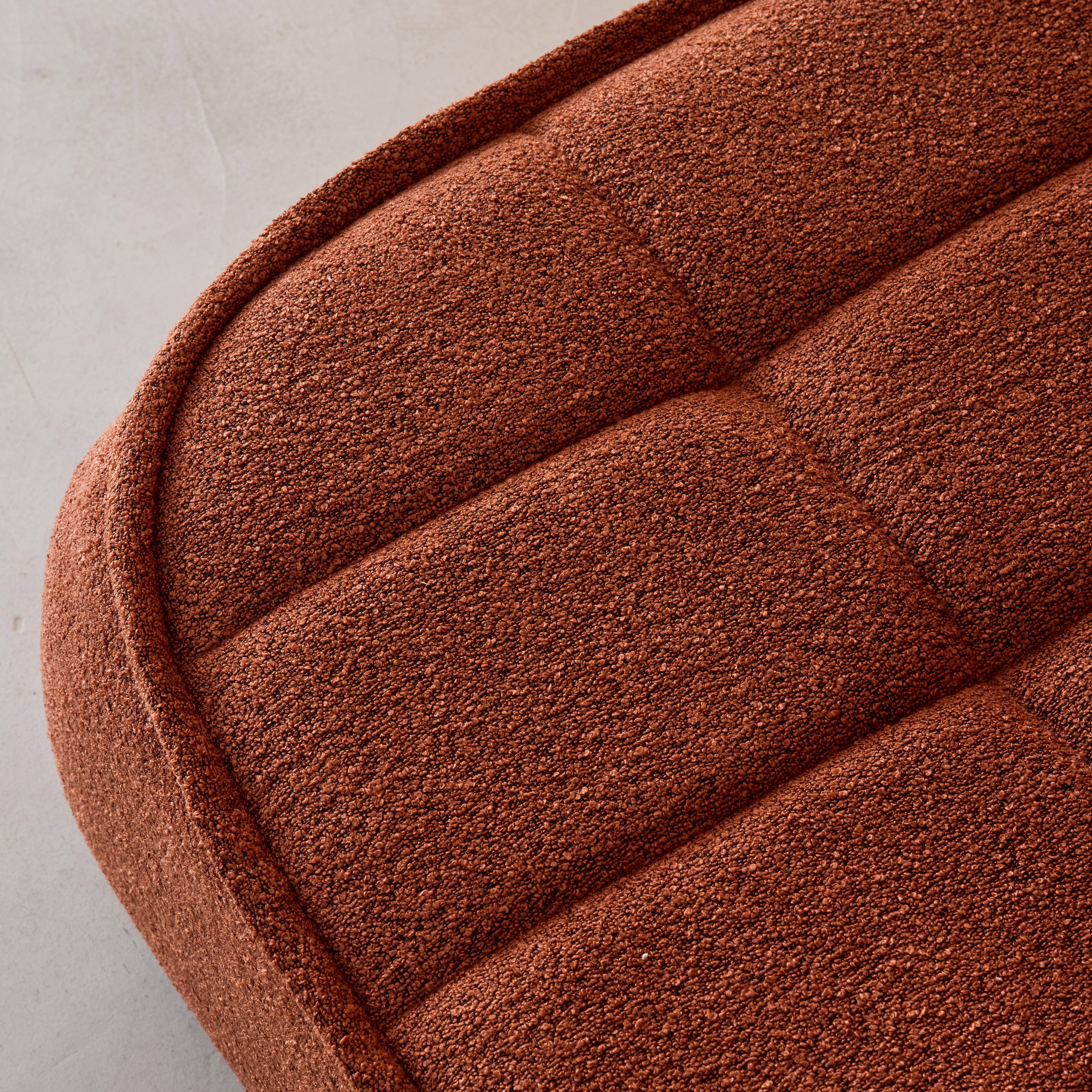 Sitzhocker, Fußhocker mit strukturierem Bouclé-Bezug in terrakotta für den Sessel Boni B 91 x T 63 x H 40 cm - Boni,sweeek,Photo3